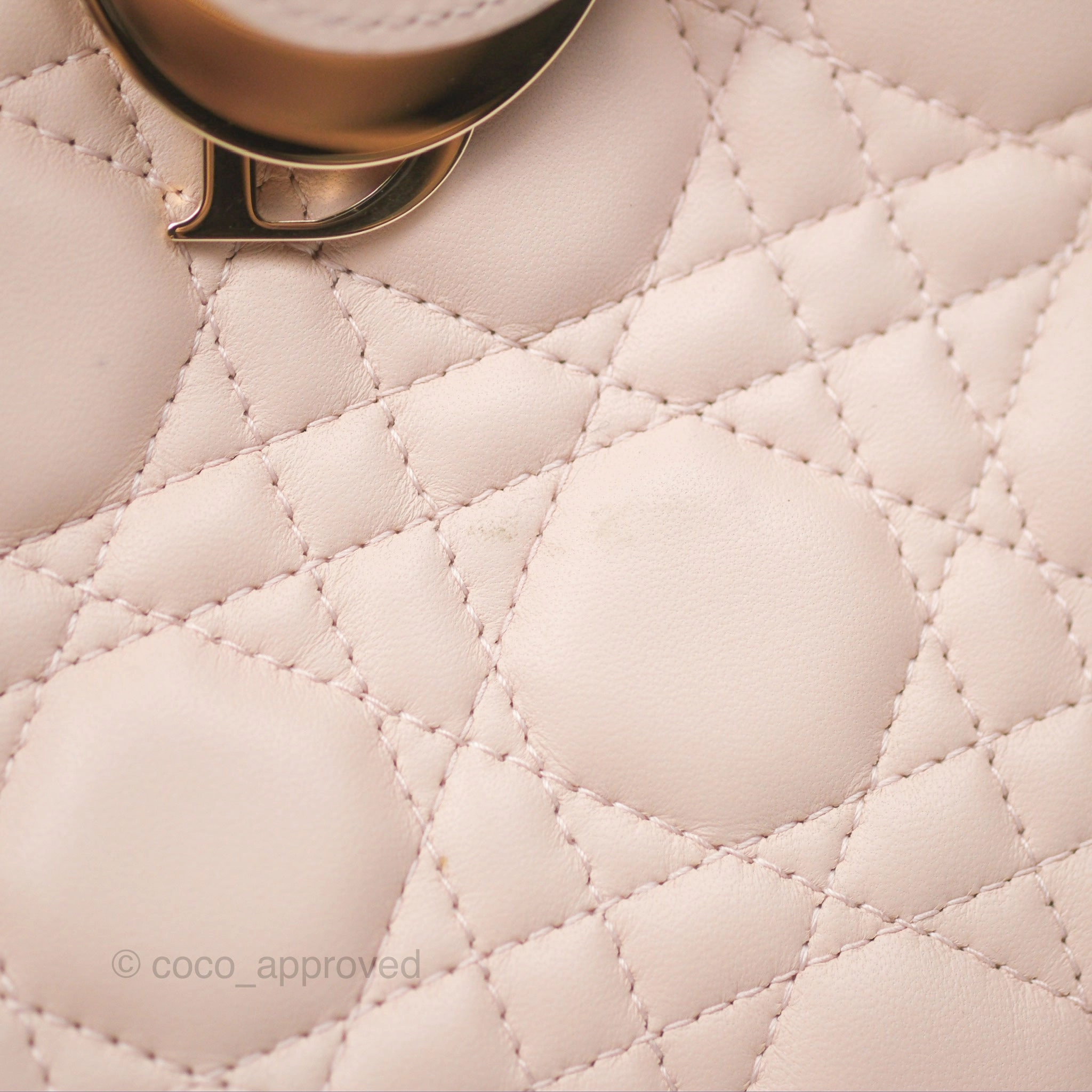 Christian Dior My ABCDior Lady Dior Pale Pink Cannage Lambskin Gold Hardware