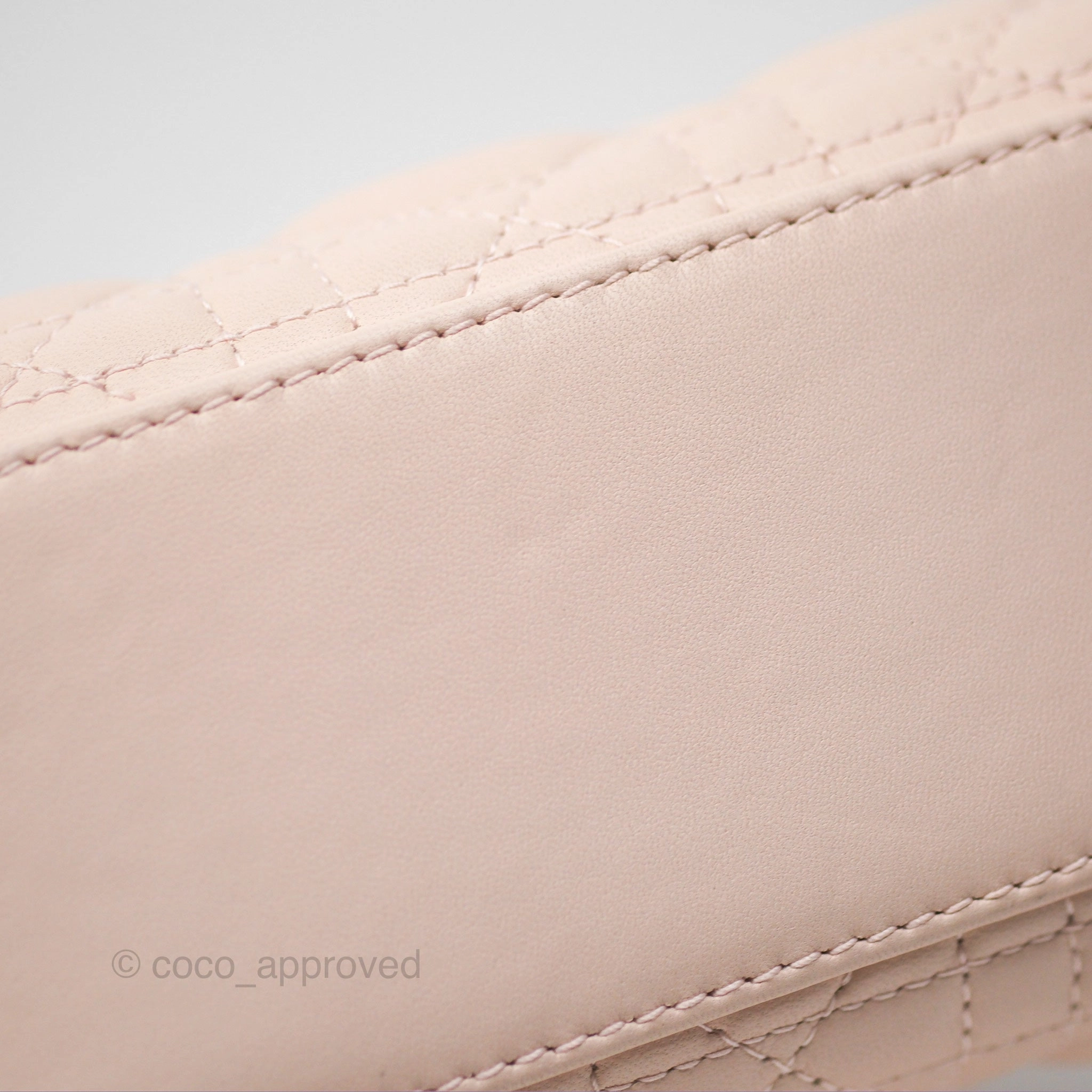 Christian Dior My ABCDior Lady Dior Pale Pink Cannage Lambskin Gold Hardware