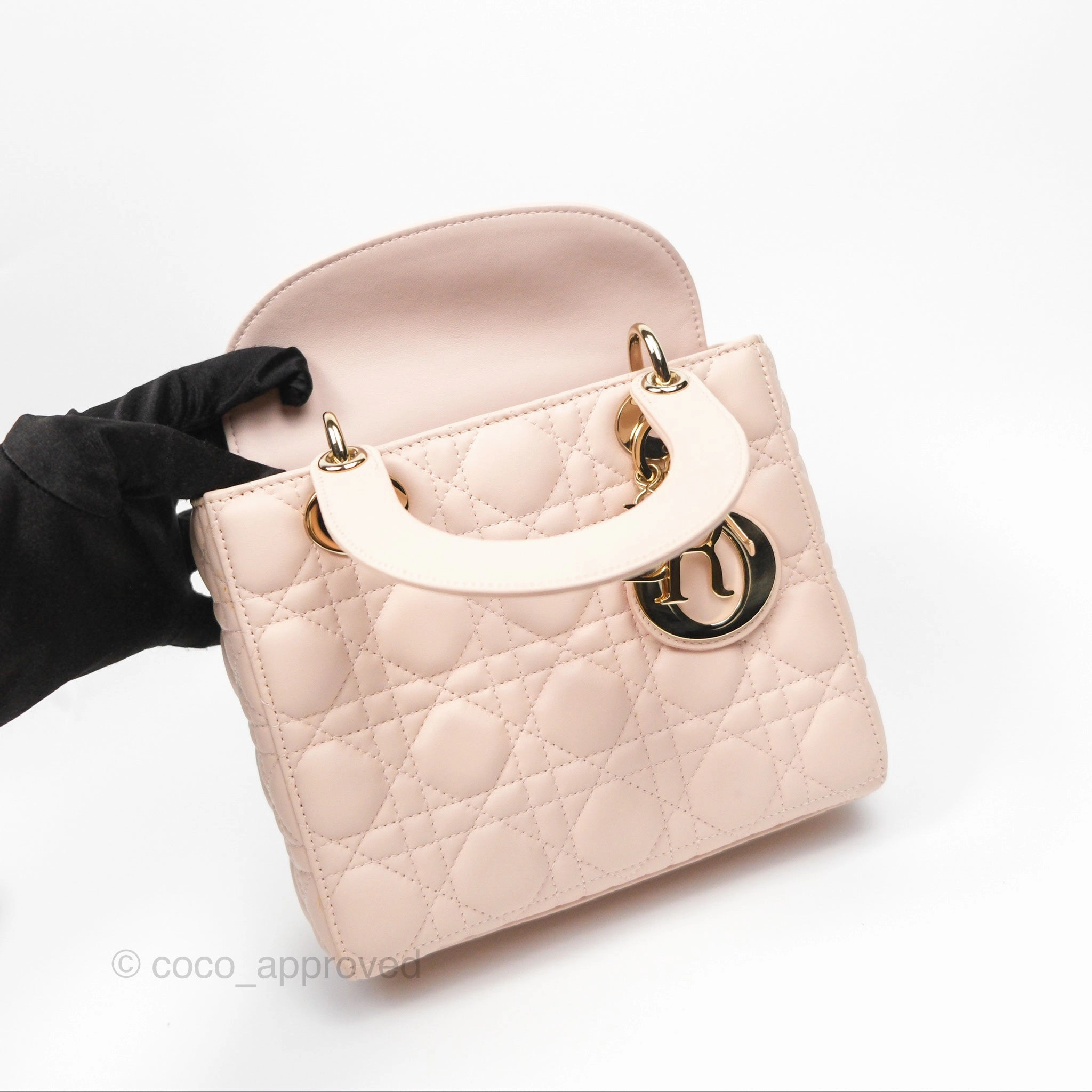 Christian Dior My ABCDior Lady Dior Pale Pink Cannage Lambskin Gold Hardware