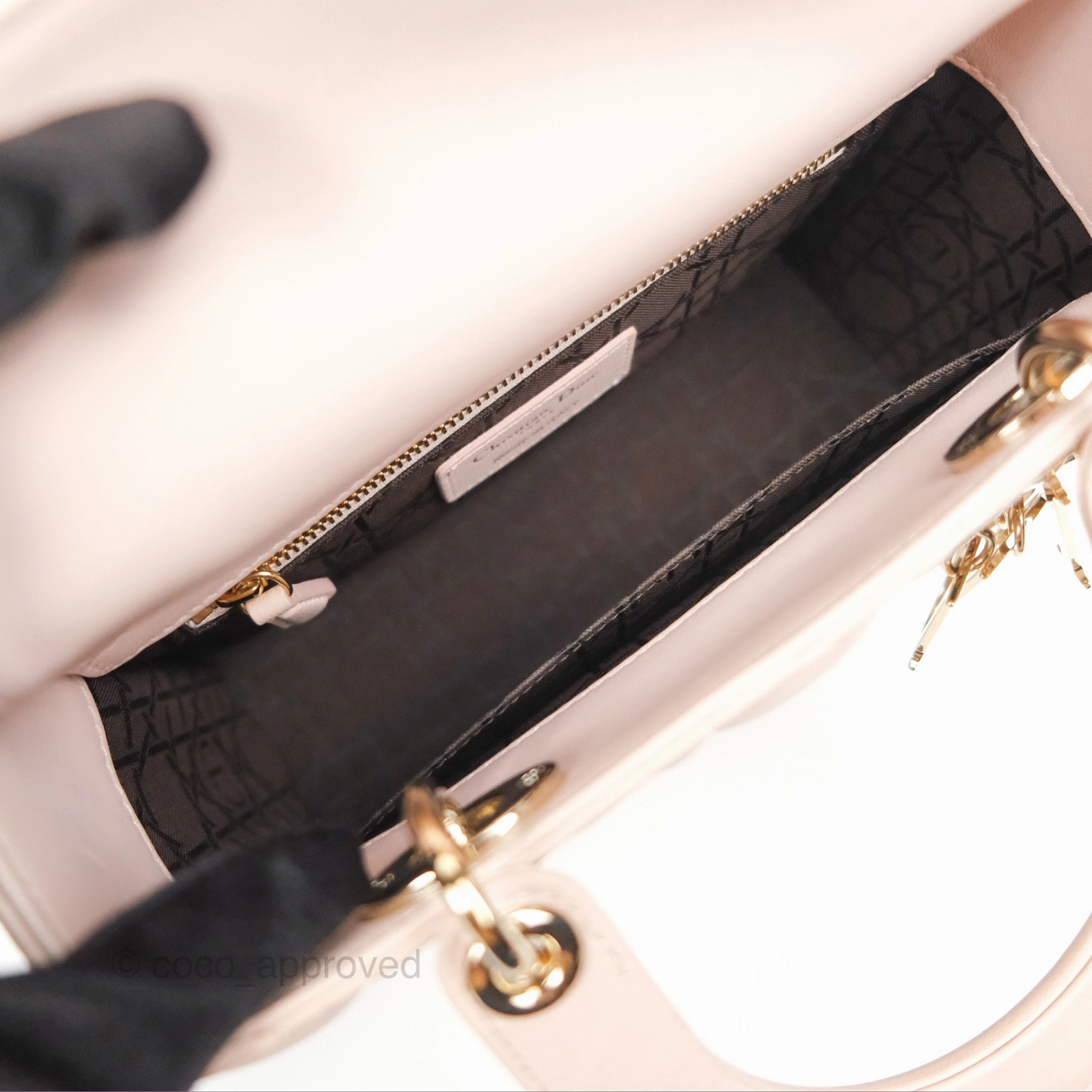 Christian Dior My ABCDior Lady Dior Pale Pink Cannage Lambskin Gold Hardware