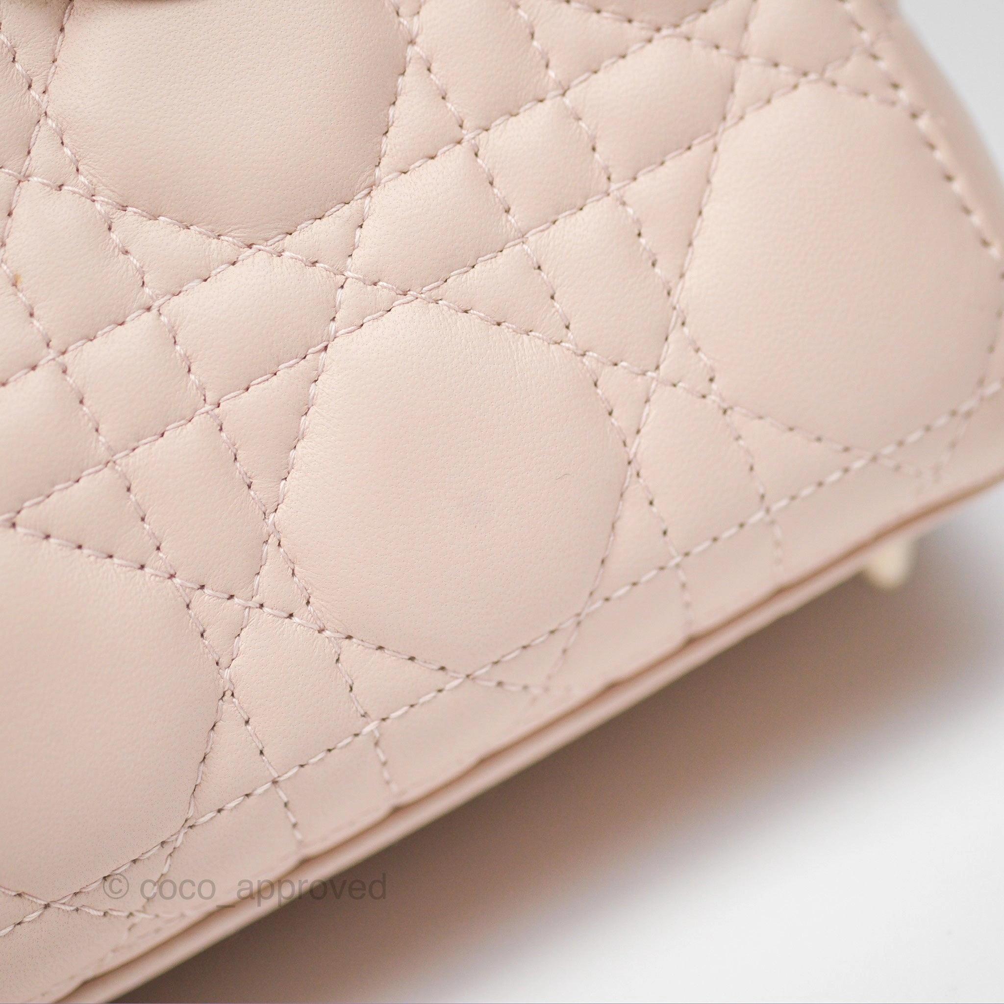 Christian Dior My ABCDior Lady Dior Pale Pink Cannage Lambskin Gold Hardware