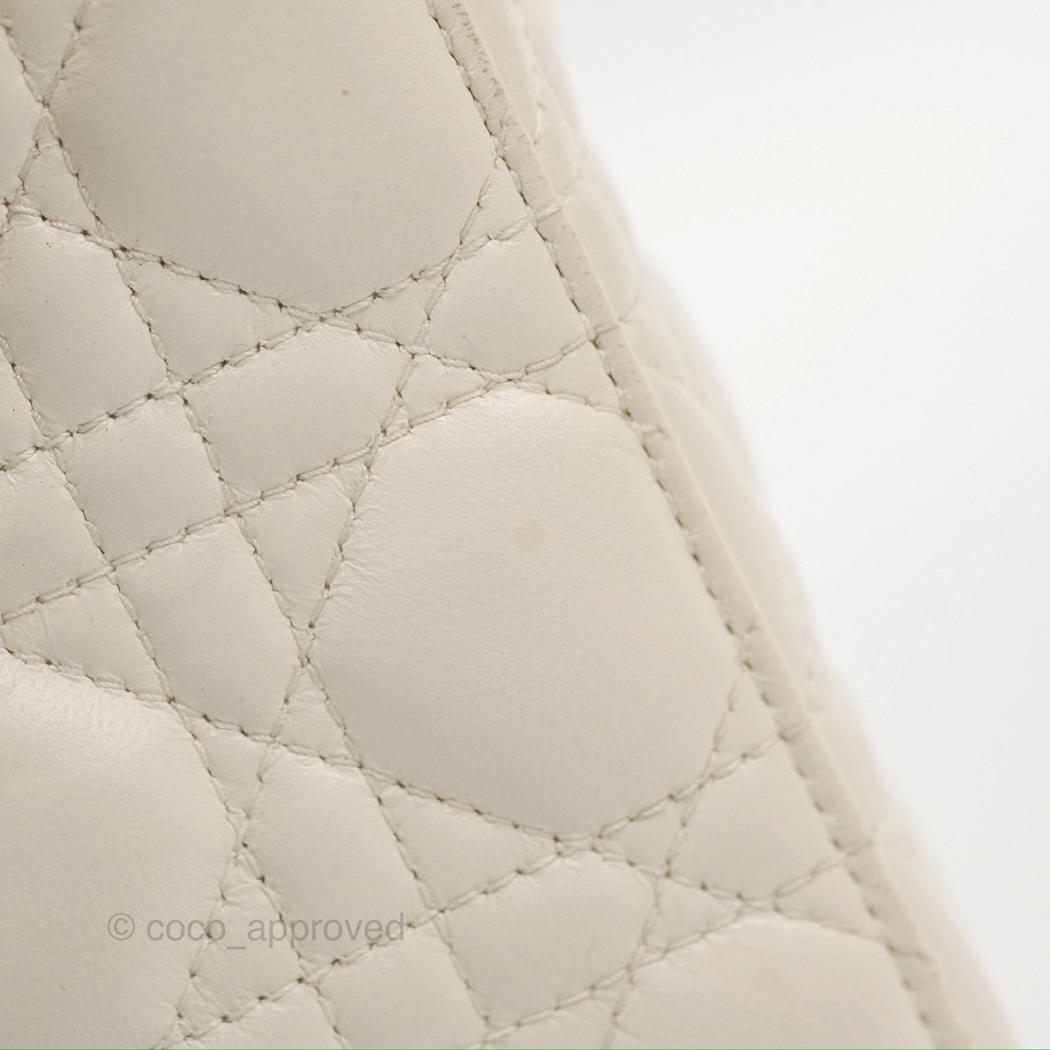Christian Dior My ABCDior Lady Dior White Cannage Lambskin Gold Hardware
