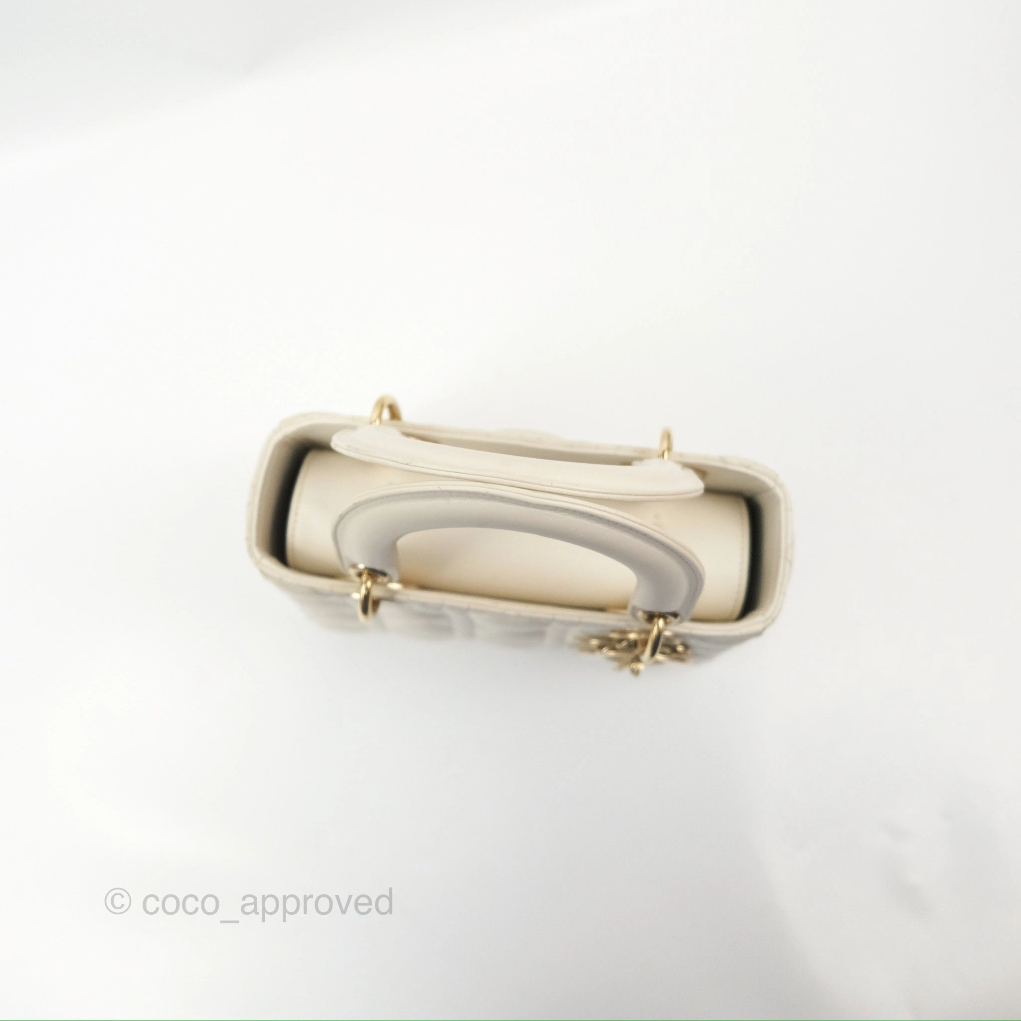 Christian Dior My ABCDior Lady Dior White Cannage Lambskin Gold Hardware