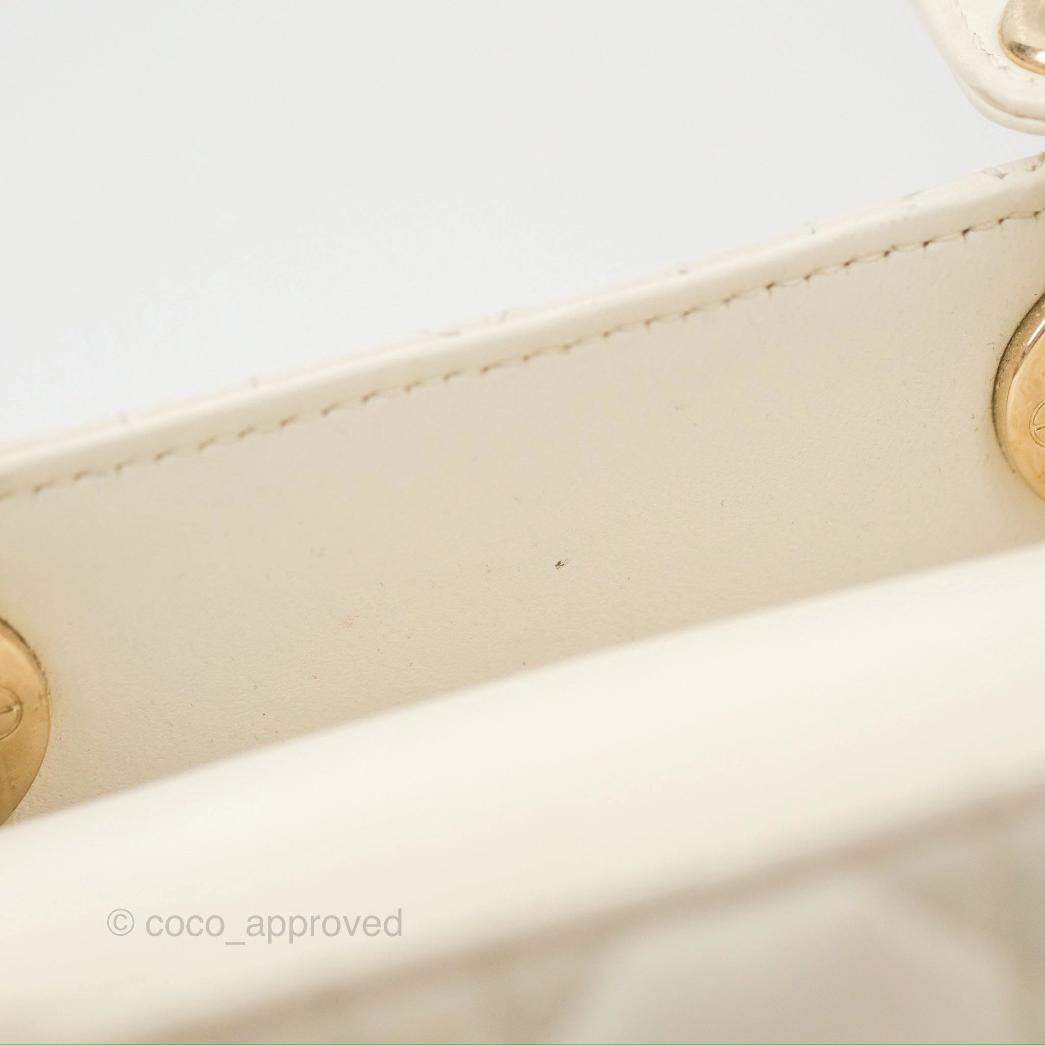Christian Dior My ABCDior Lady Dior White Cannage Lambskin Gold Hardware
