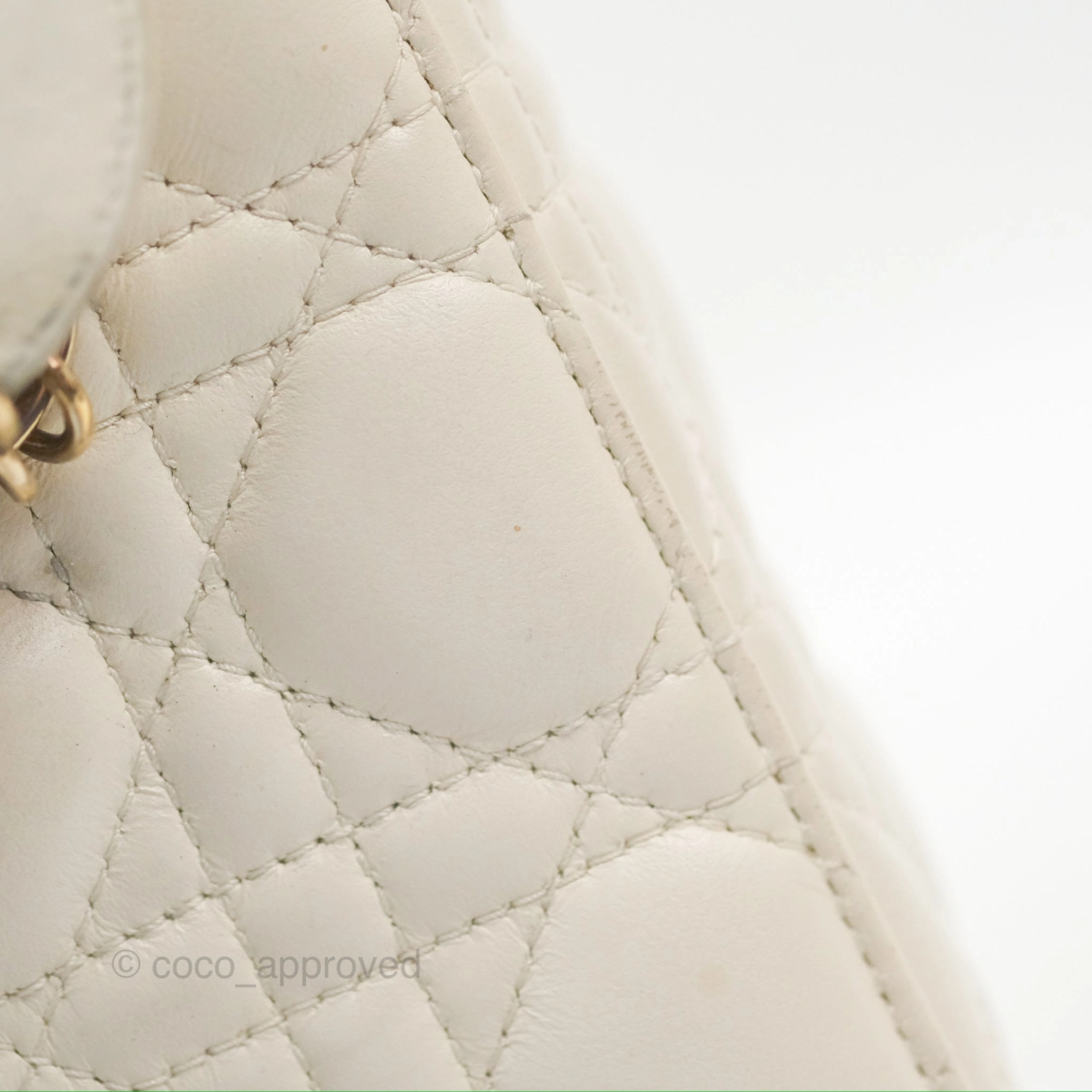 Christian Dior My ABCDior Lady Dior White Cannage Lambskin Gold Hardware