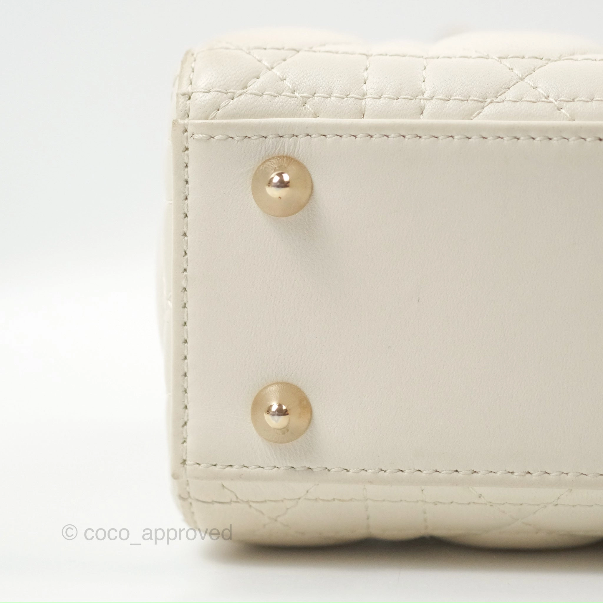 Christian Dior My ABCDior Lady Dior White Cannage Lambskin Gold Hardware