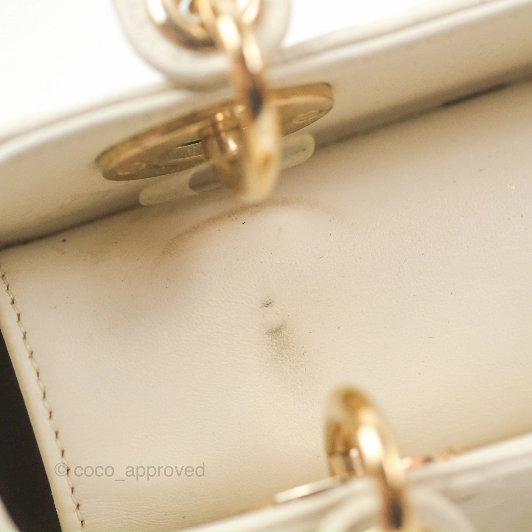 Christian Dior My ABCDior Lady Dior White Cannage Lambskin Gold Hardware