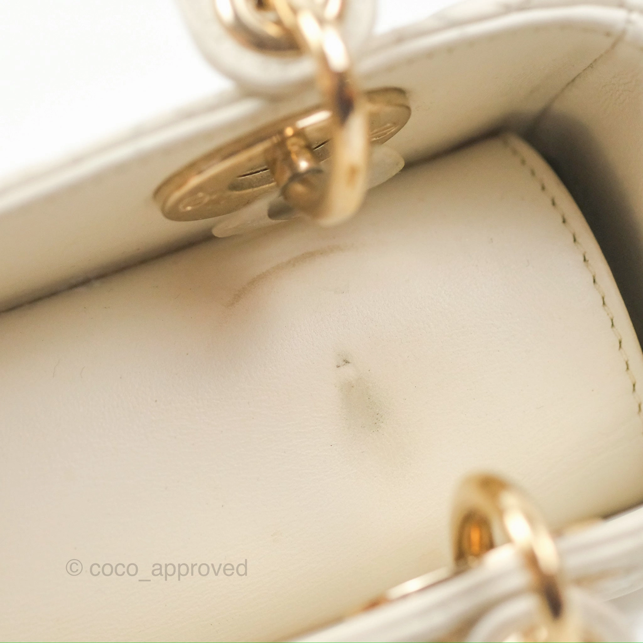 Christian Dior My ABCDior Lady Dior White Cannage Lambskin Gold Hardware