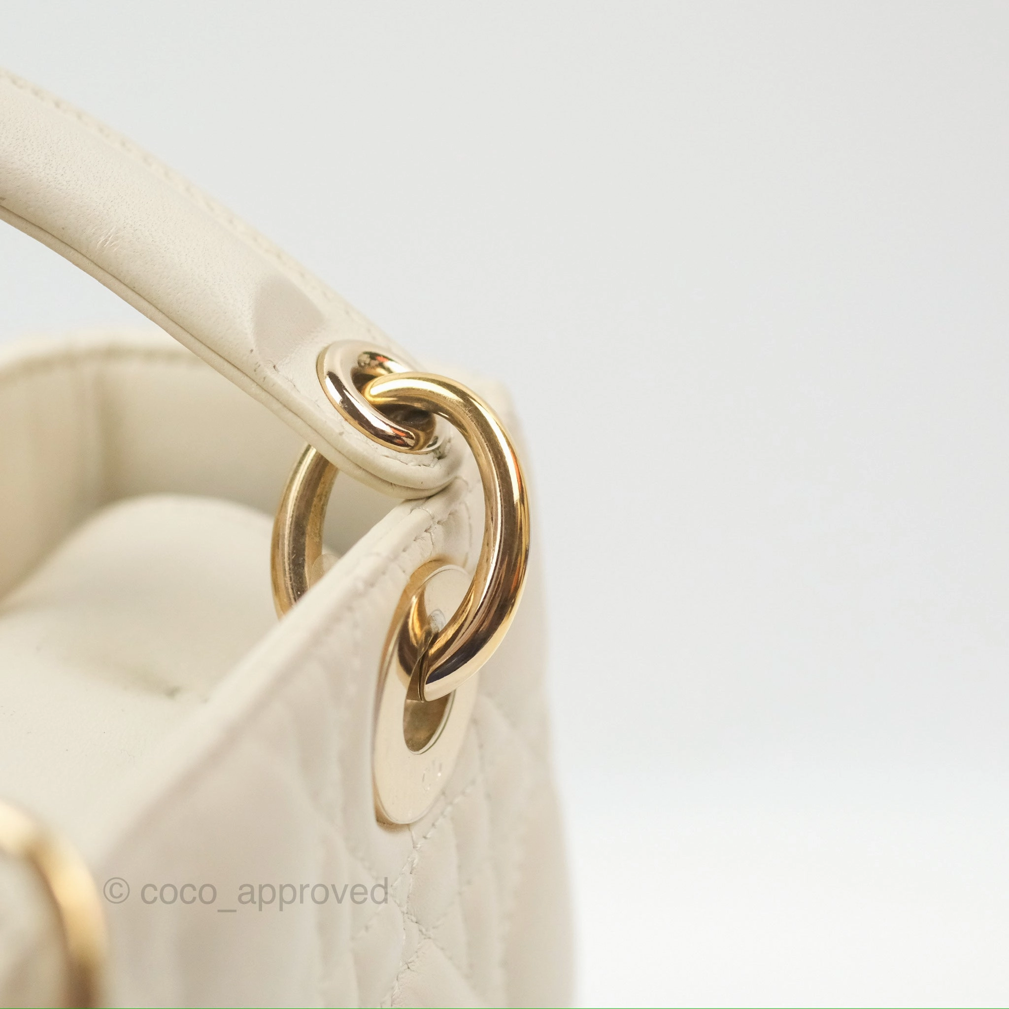 Christian Dior My ABCDior Lady Dior White Cannage Lambskin Gold Hardware