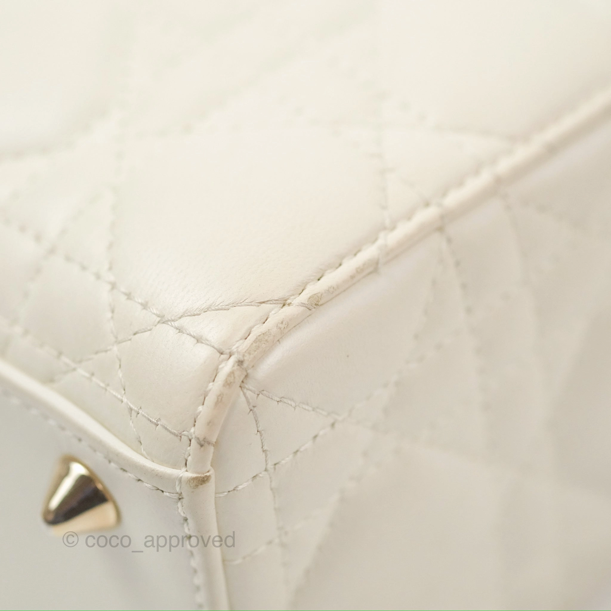 Christian Dior My ABCDior Lady Dior White Cannage Lambskin Gold Hardware