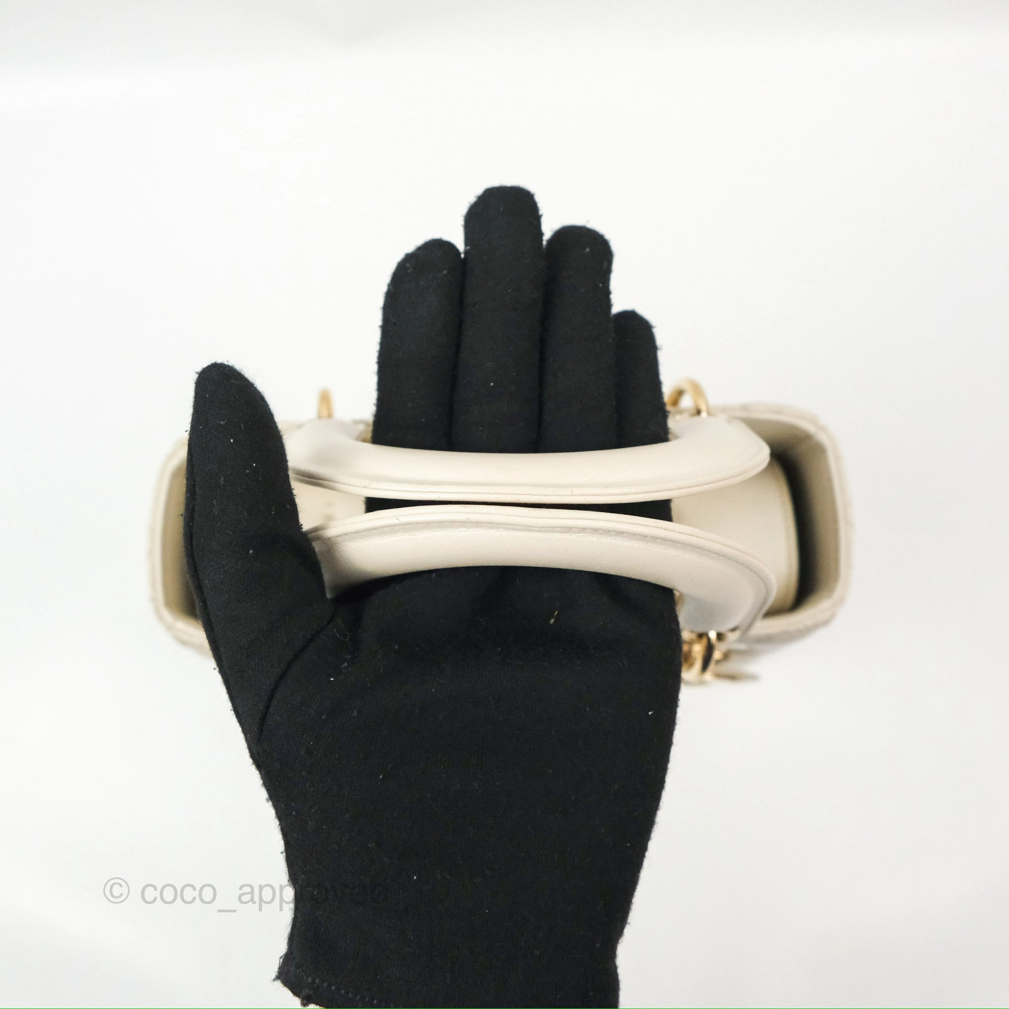 Christian Dior My ABCDior Lady Dior White Cannage Lambskin Gold Hardware