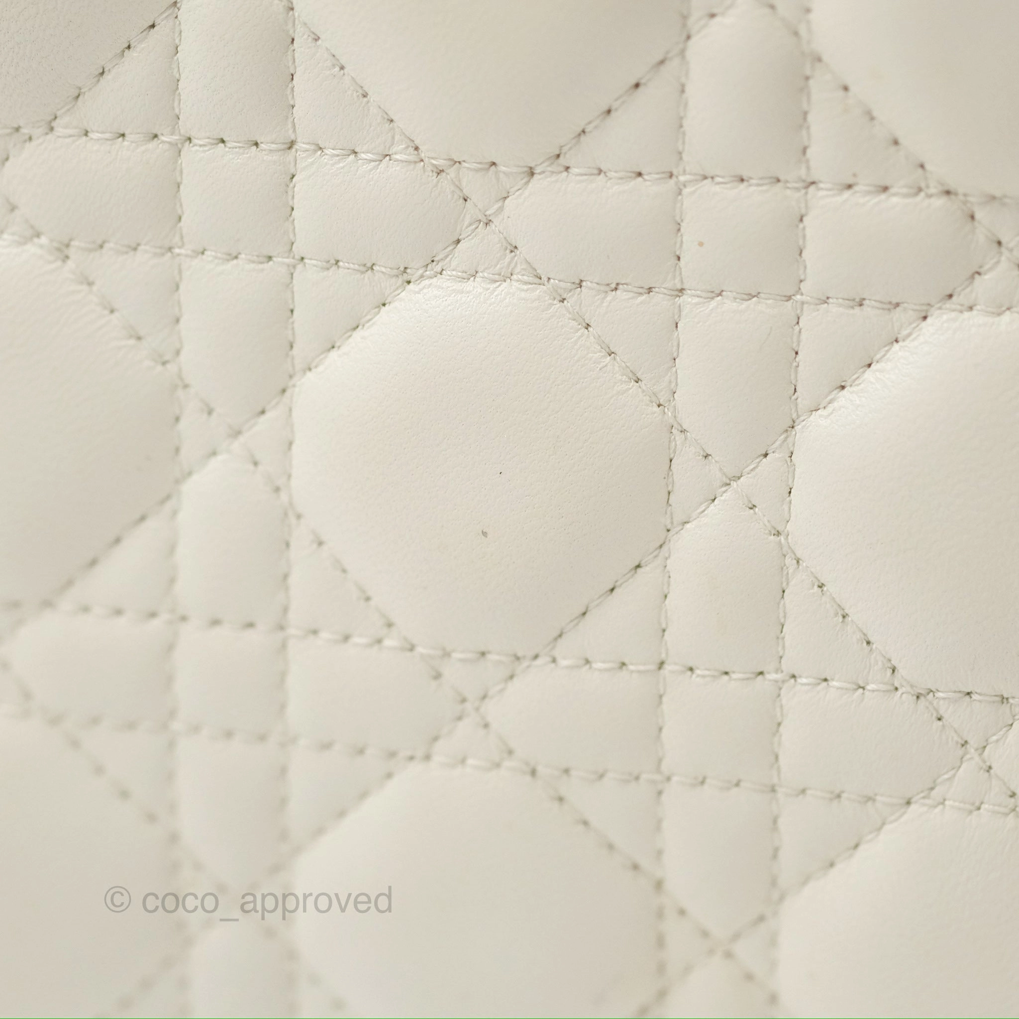 Christian Dior My ABCDior Lady Dior White Cannage Lambskin Gold Hardware