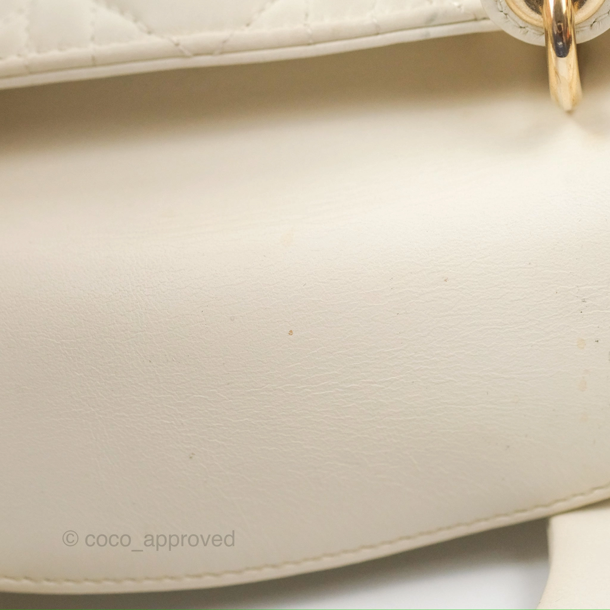 Christian Dior My ABCDior Lady Dior White Cannage Lambskin Gold Hardware