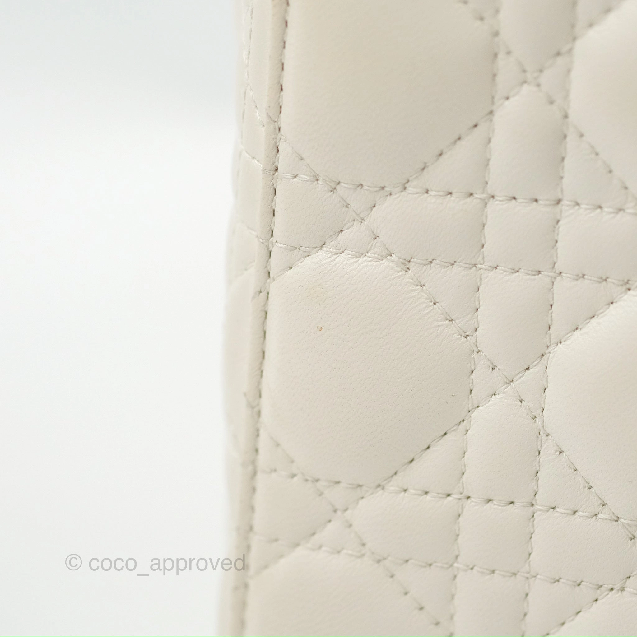 Christian Dior My ABCDior Lady Dior White Cannage Lambskin Gold Hardware