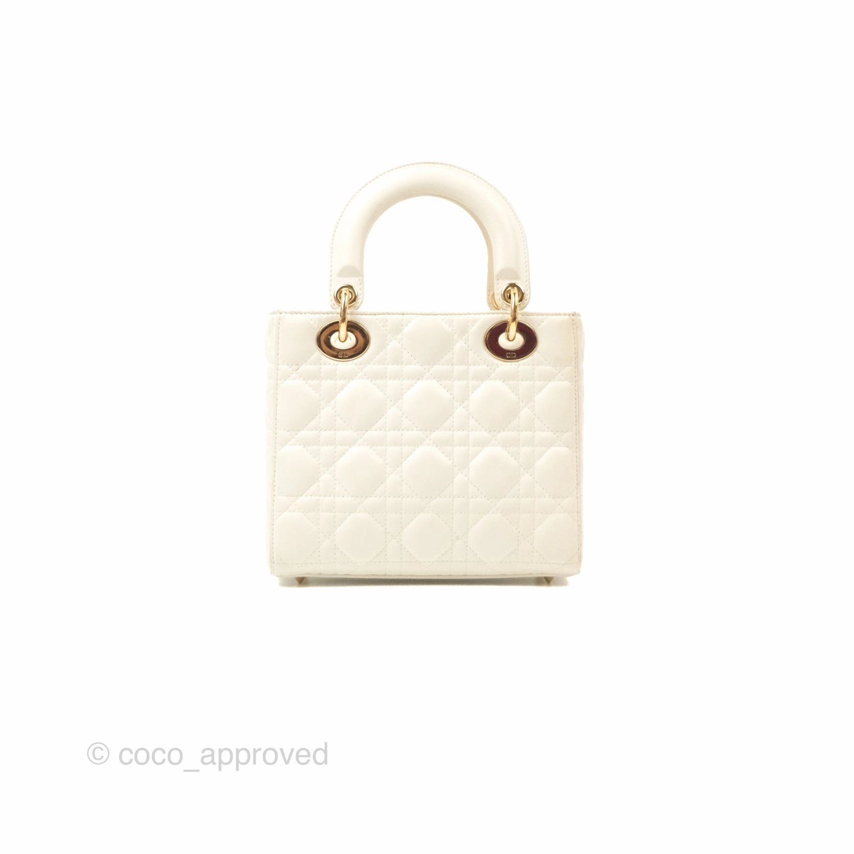 Christian Dior My ABCDior Lady Dior White Cannage Lambskin Gold Hardware