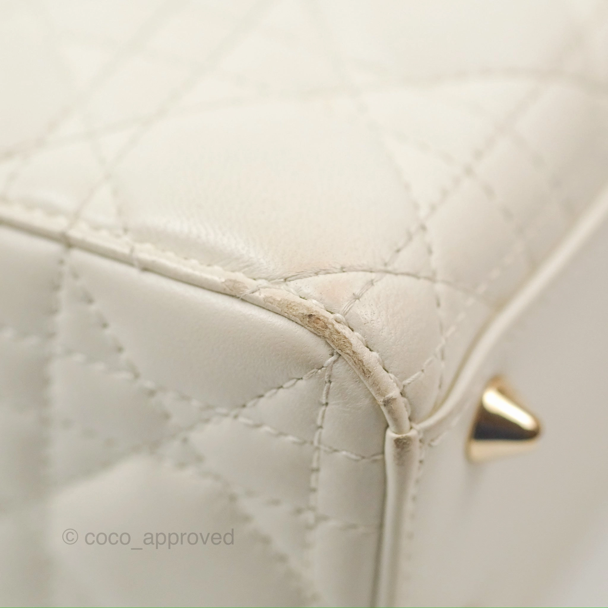 Christian Dior My ABCDior Lady Dior White Cannage Lambskin Gold Hardware