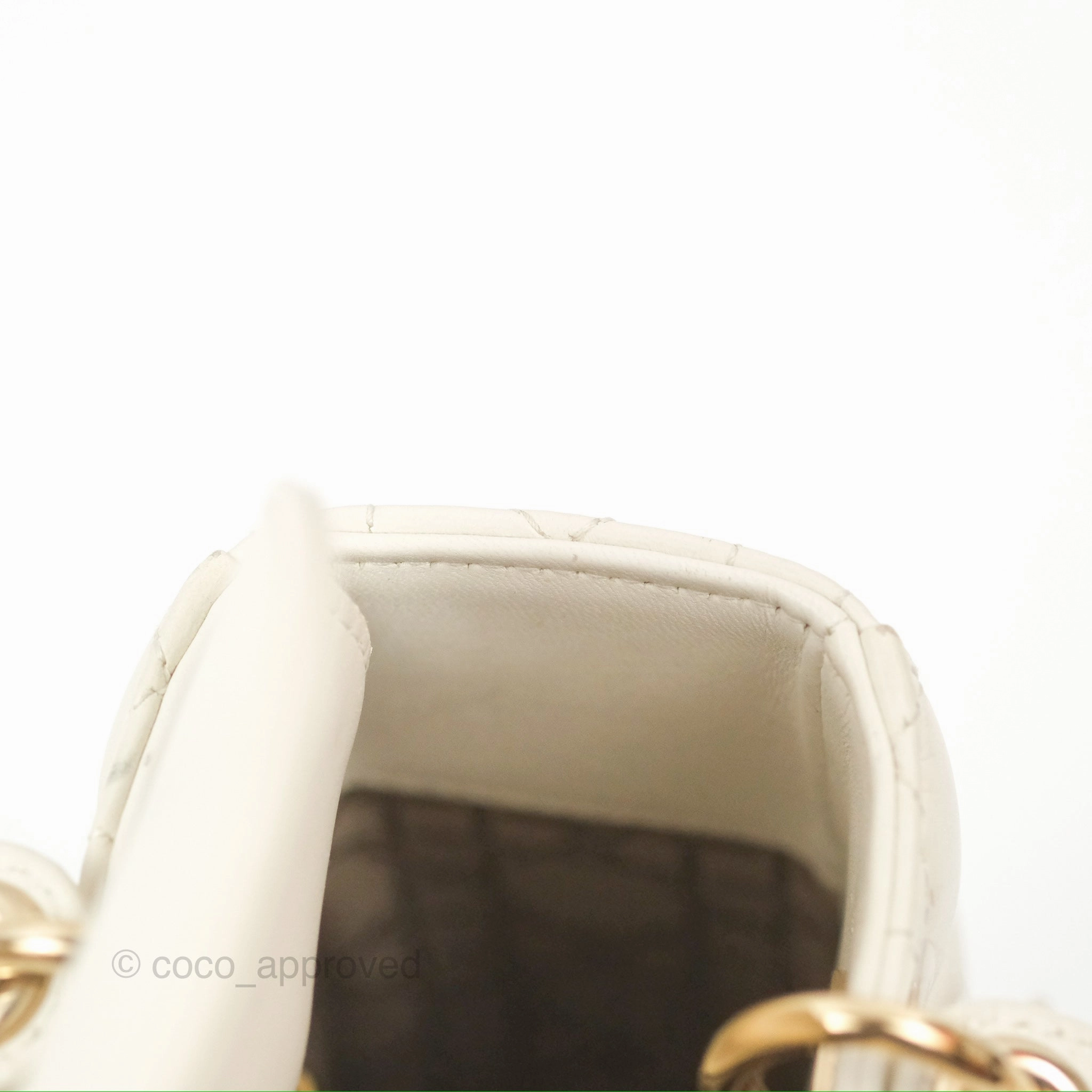 Christian Dior My ABCDior Lady Dior White Cannage Lambskin Gold Hardware
