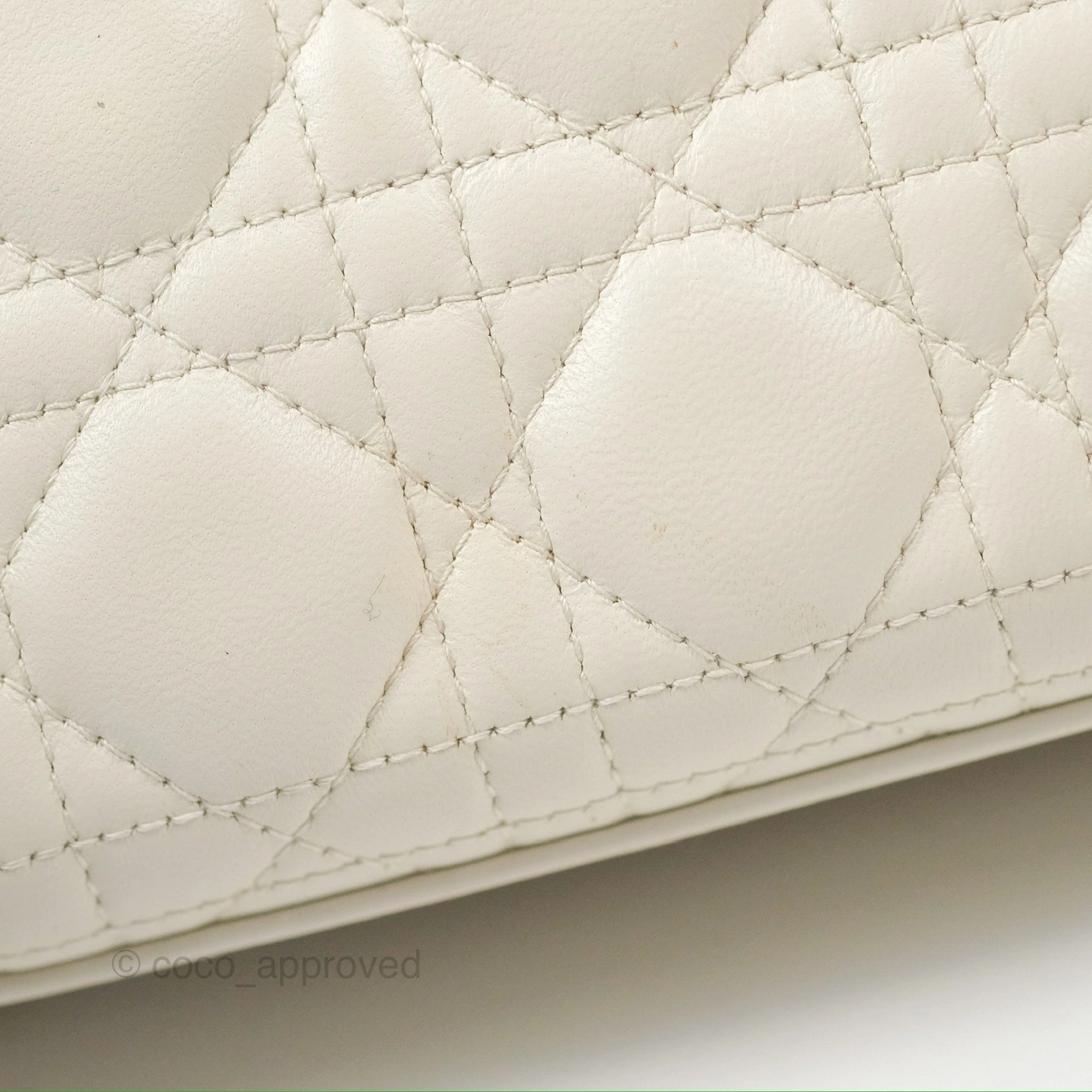 Christian Dior My ABCDior Lady Dior White Cannage Lambskin Gold Hardware