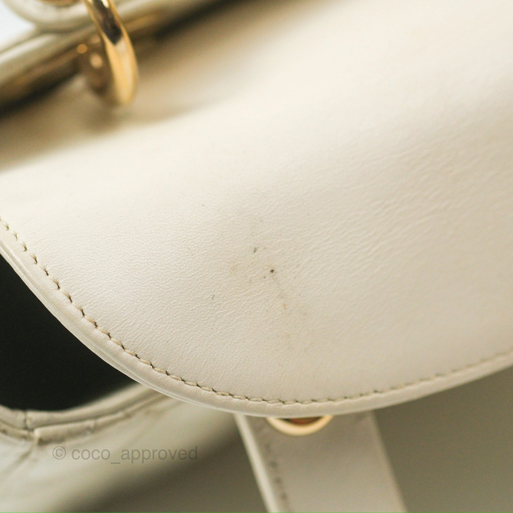 Christian Dior My ABCDior Lady Dior White Cannage Lambskin Gold Hardware