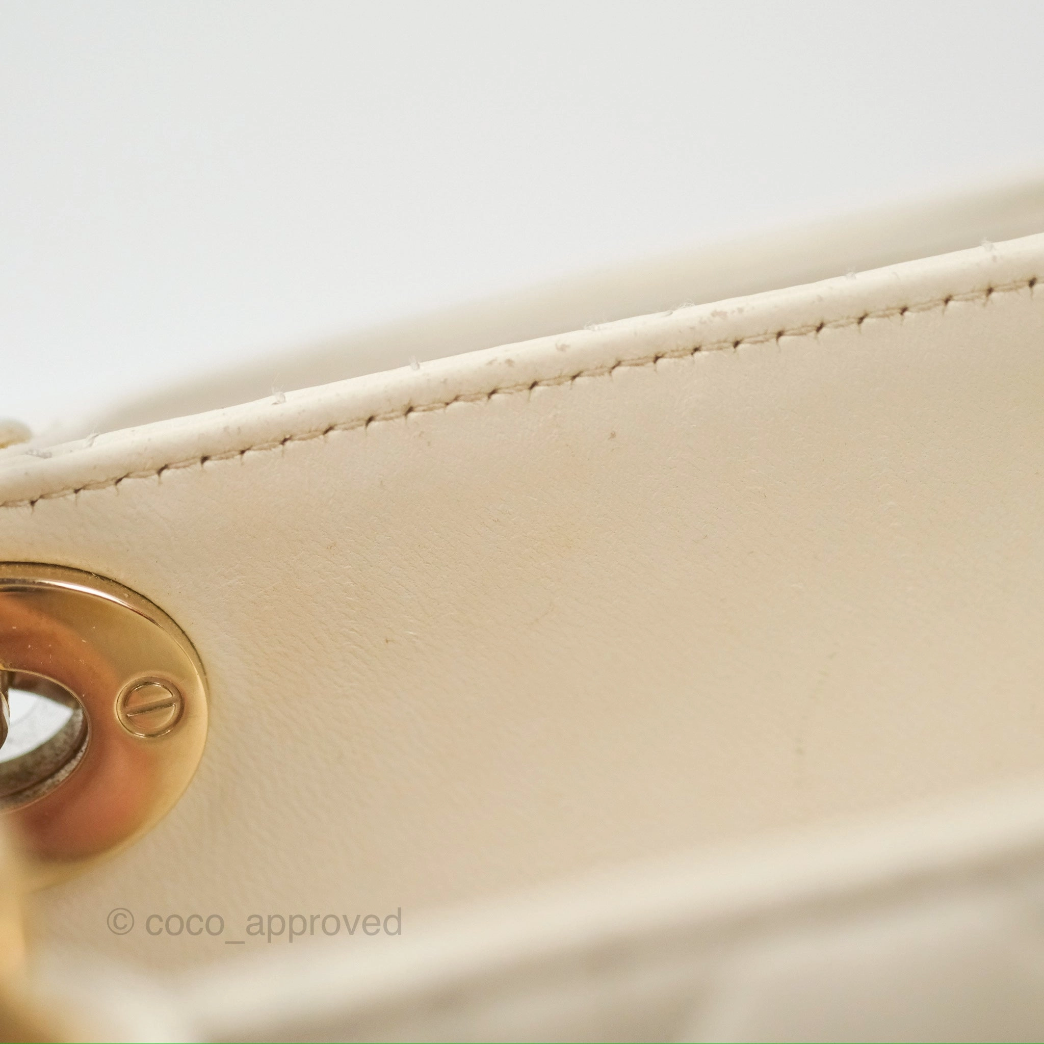 Christian Dior My ABCDior Lady Dior White Cannage Lambskin Gold Hardware