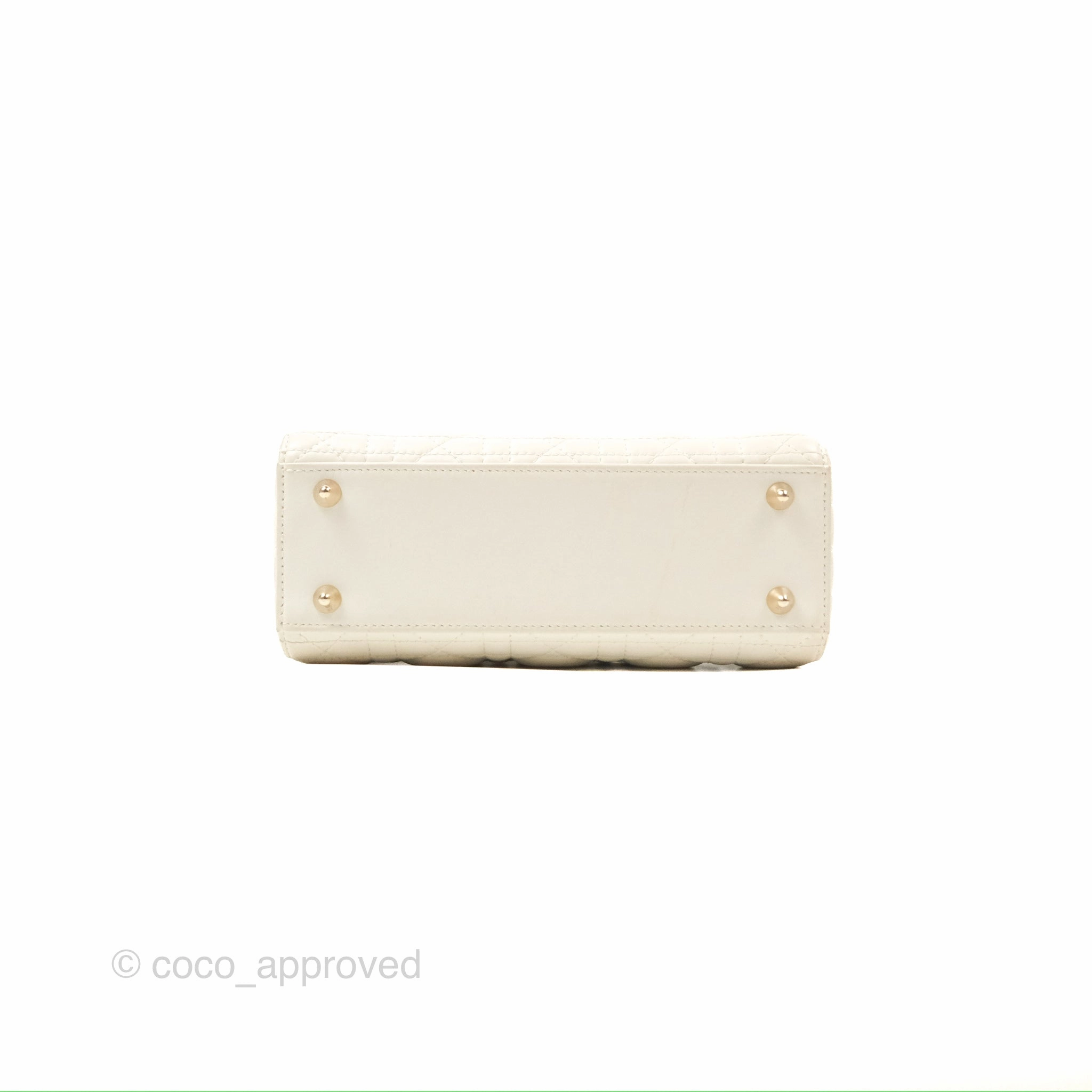 Christian Dior My ABCDior Lady Dior White Cannage Lambskin Gold Hardware