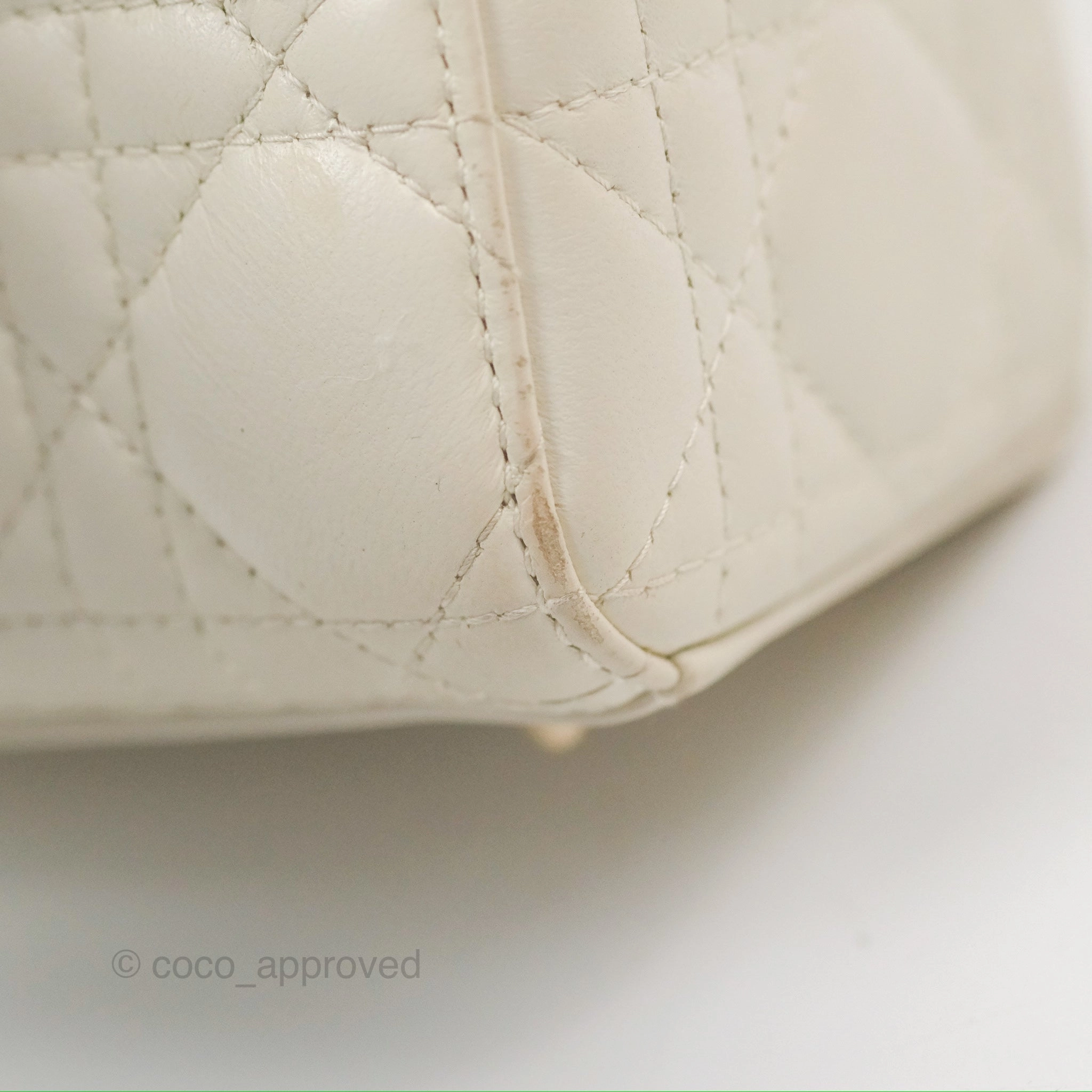 Christian Dior My ABCDior Lady Dior White Cannage Lambskin Gold Hardware