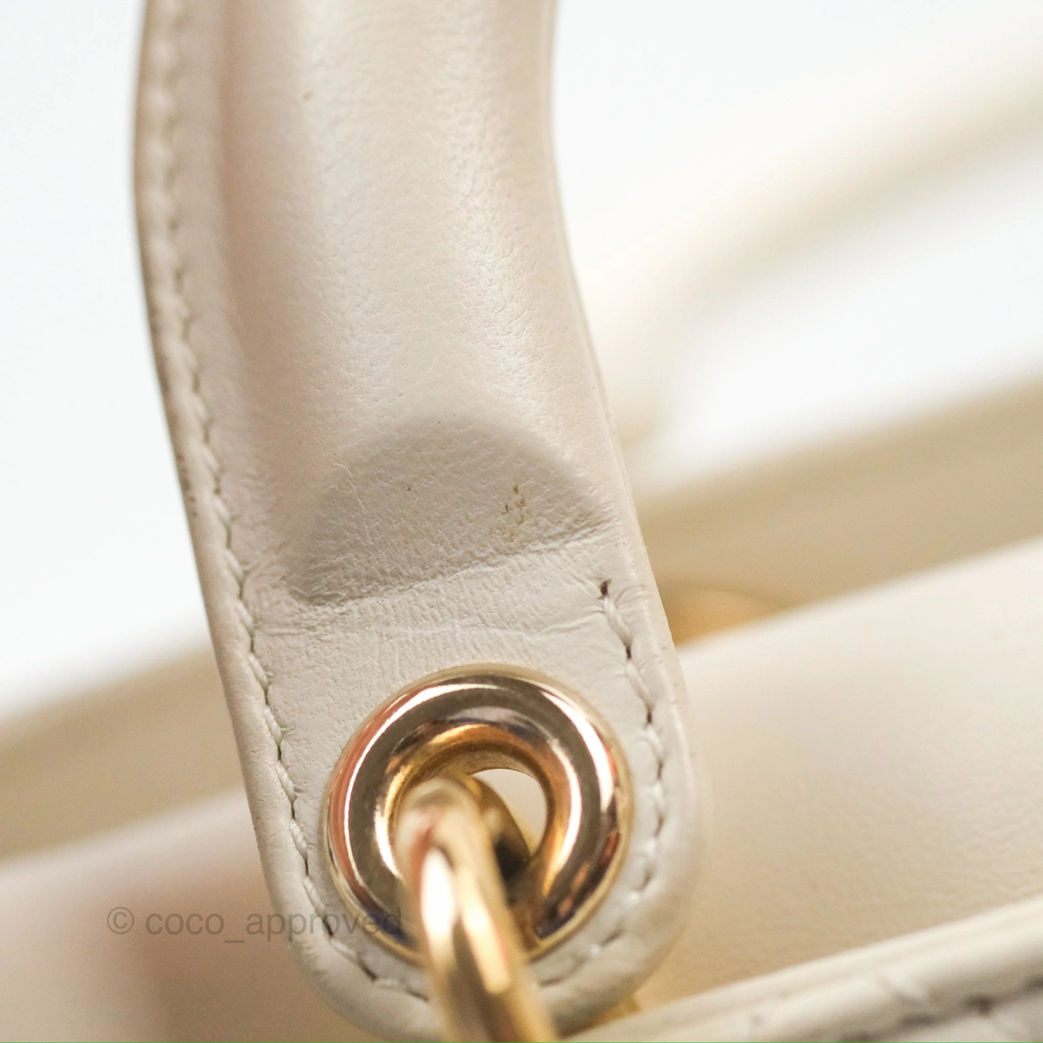 Christian Dior My ABCDior Lady Dior White Cannage Lambskin Gold Hardware
