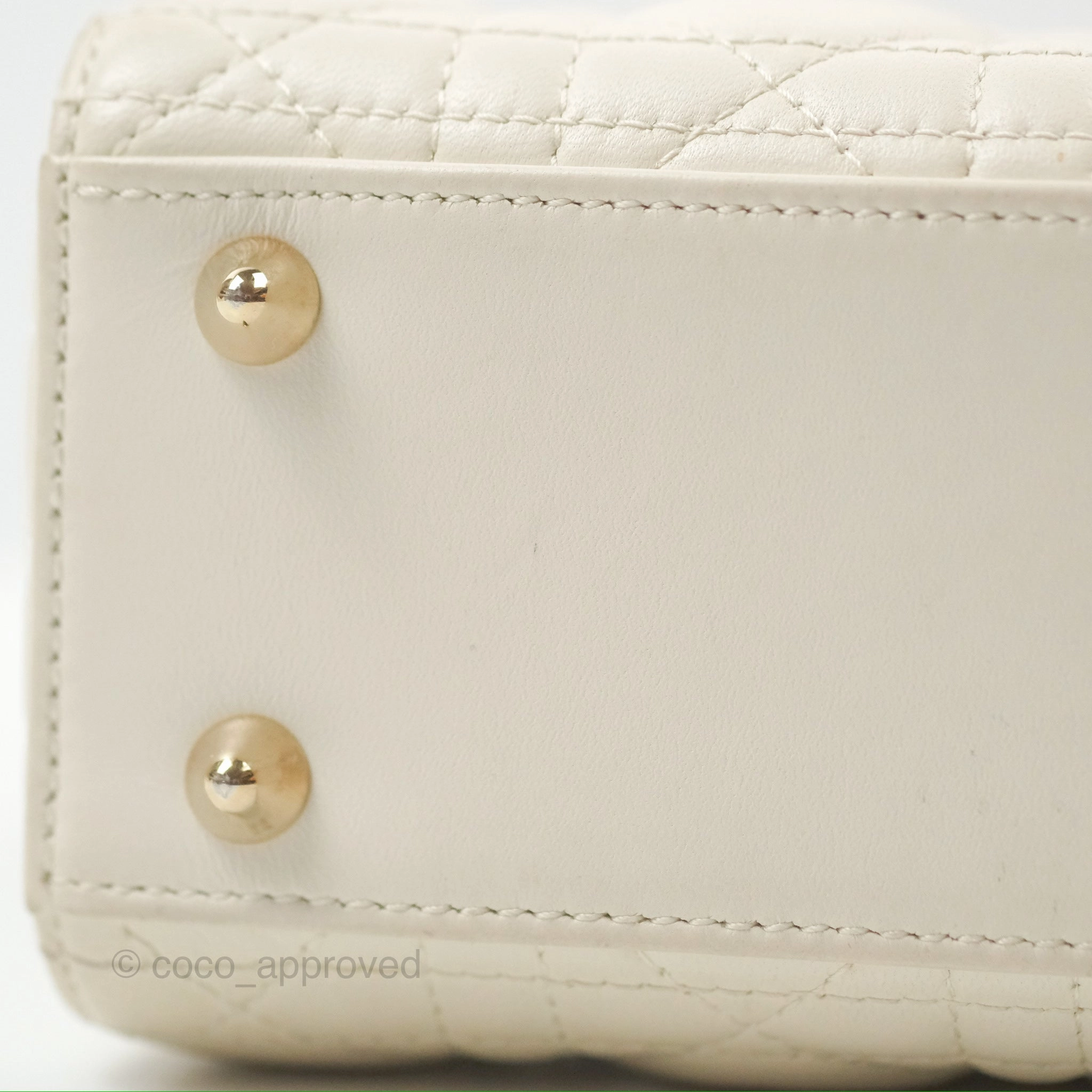 Christian Dior My ABCDior Lady Dior White Cannage Lambskin Gold Hardware