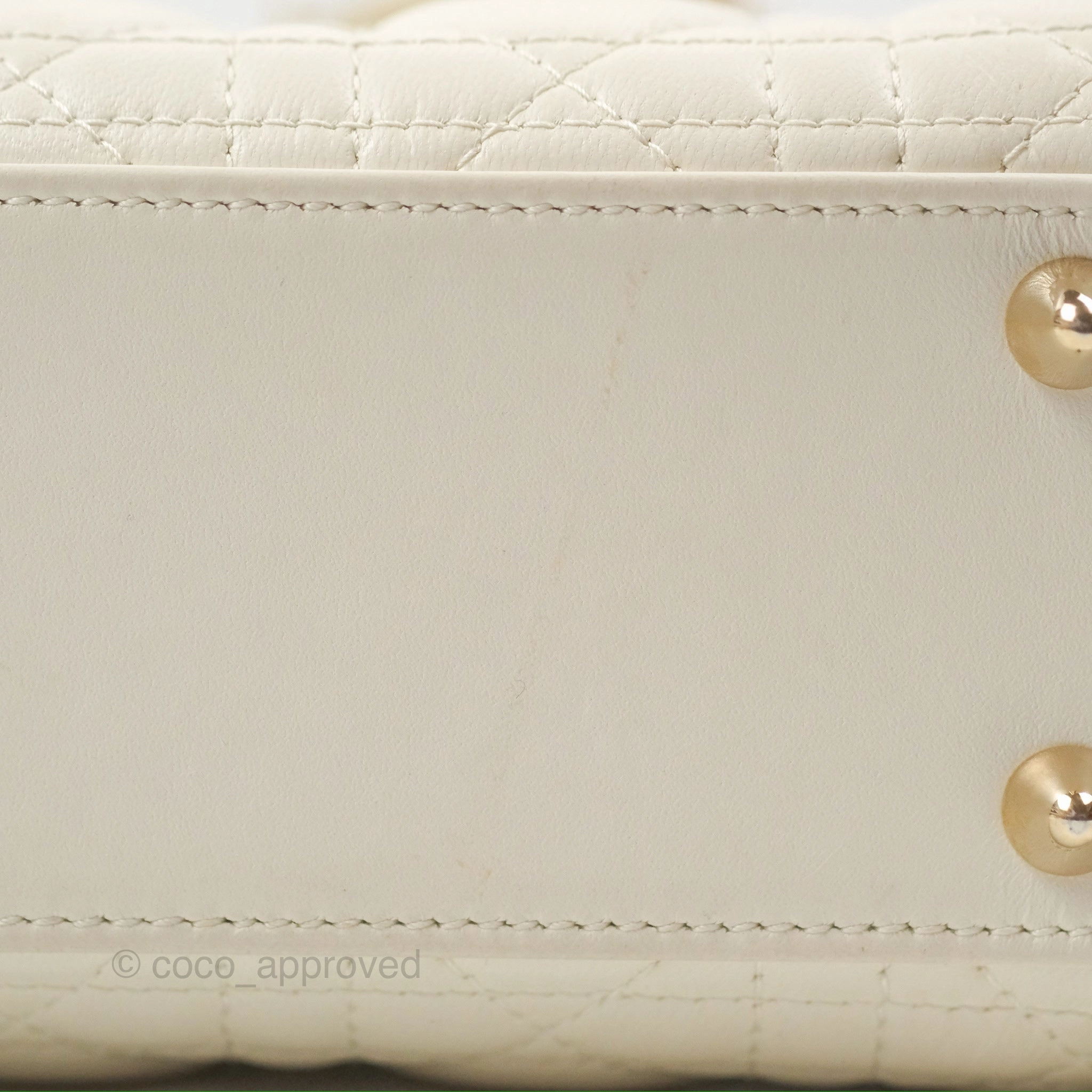 Christian Dior My ABCDior Lady Dior White Cannage Lambskin Gold Hardware