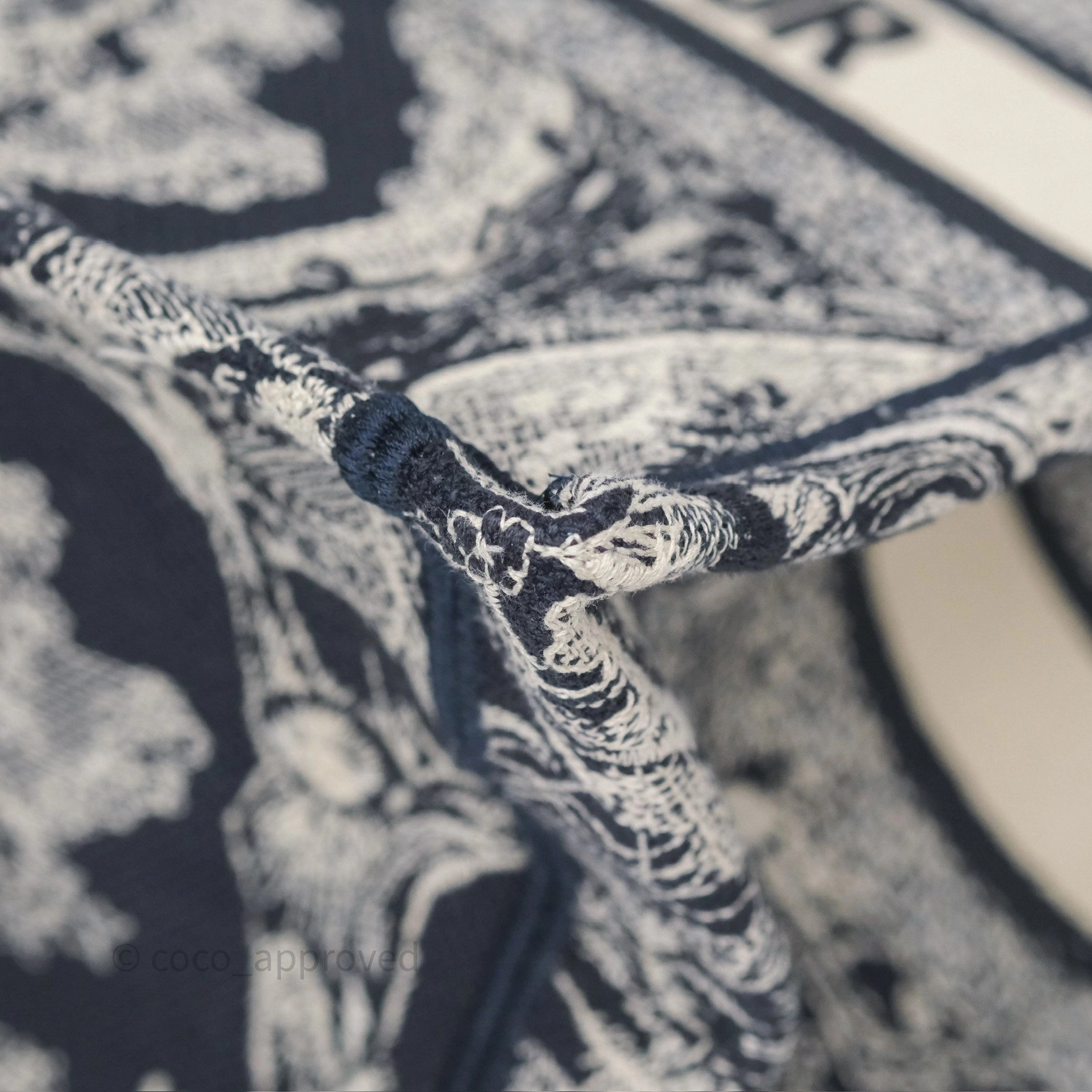 Christian Dior New Small Book Tote Embroidered Toile De Jouy Navy