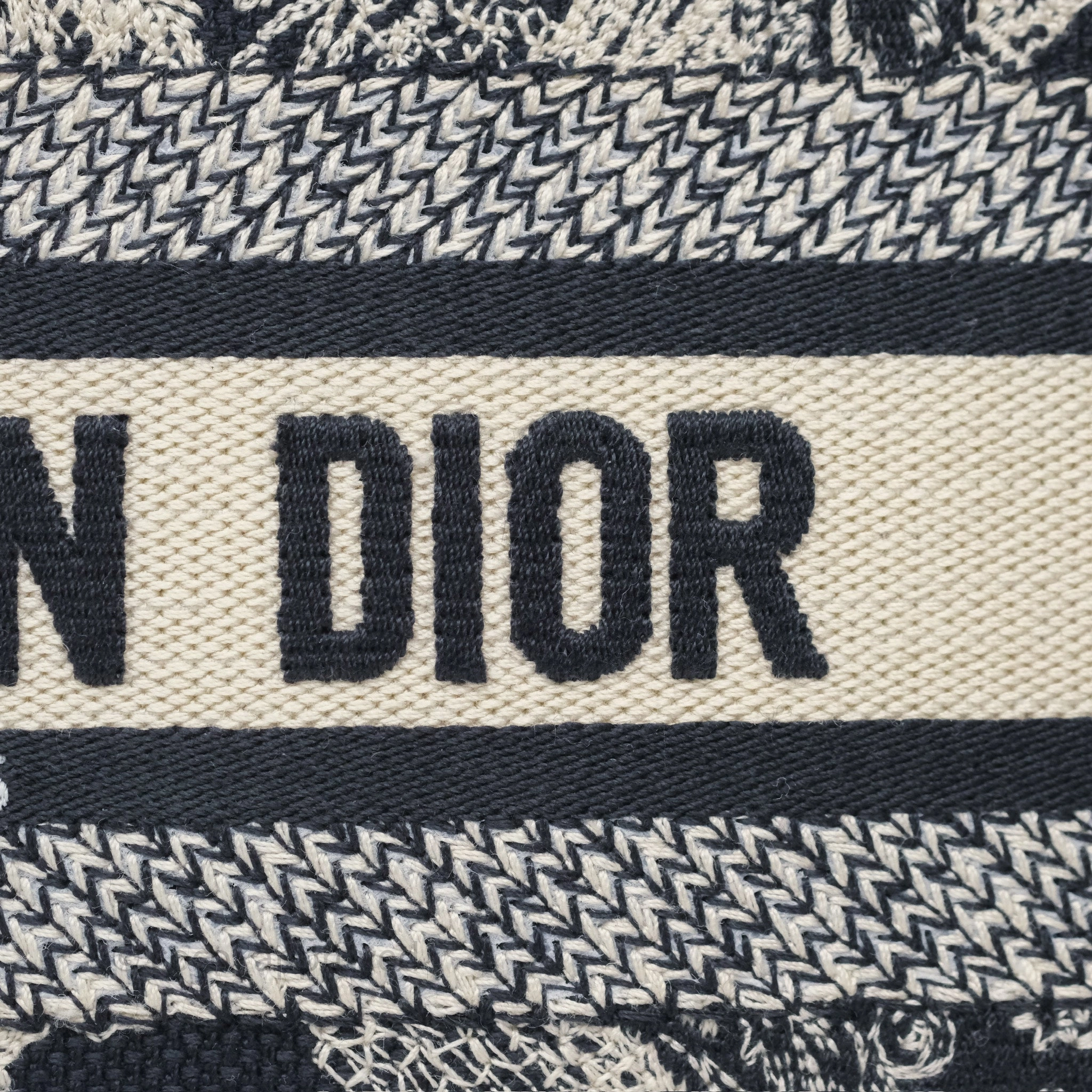 Christian Dior New Small Book Tote Embroidered Toile De Jouy Navy