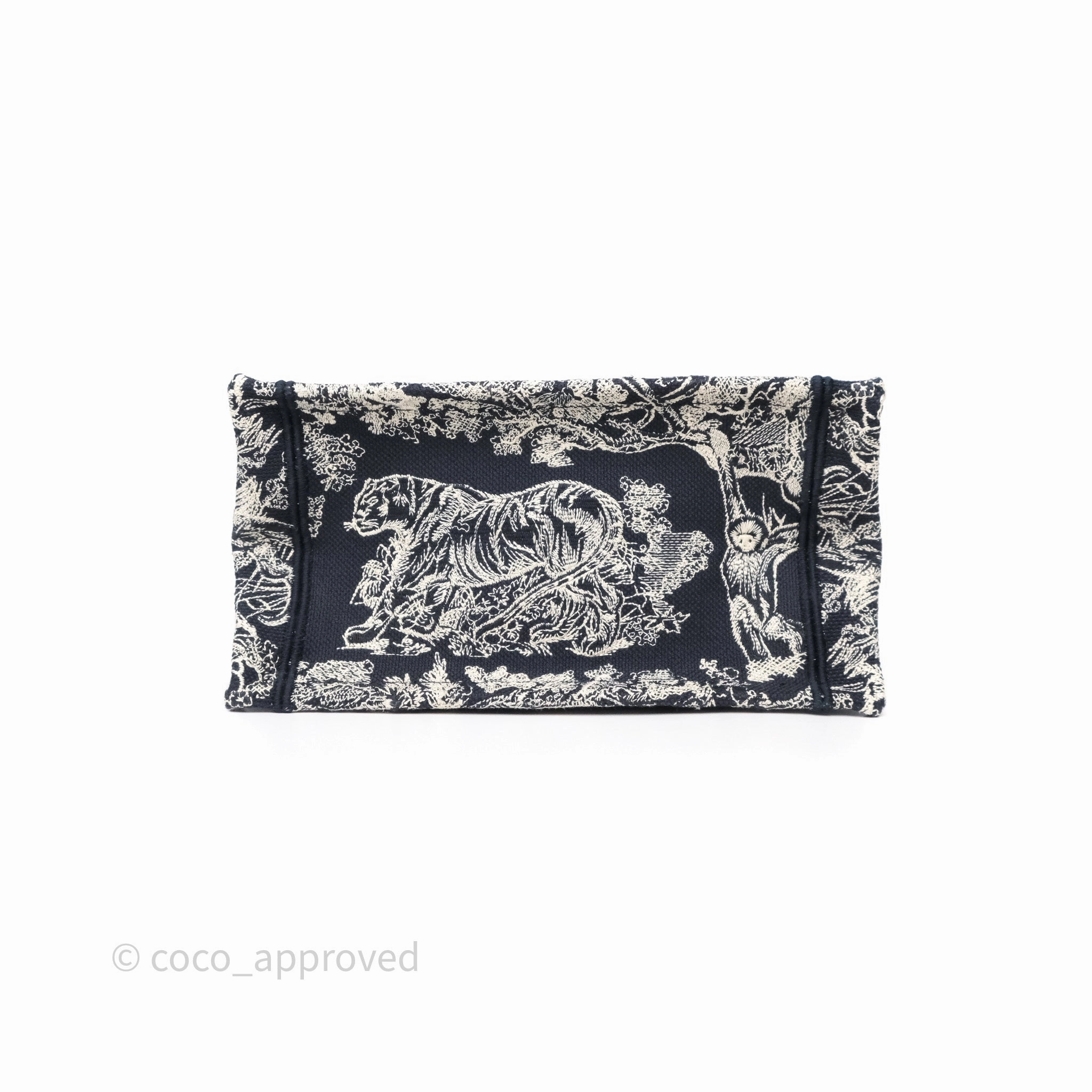 Christian Dior New Small Book Tote Embroidered Toile De Jouy Navy