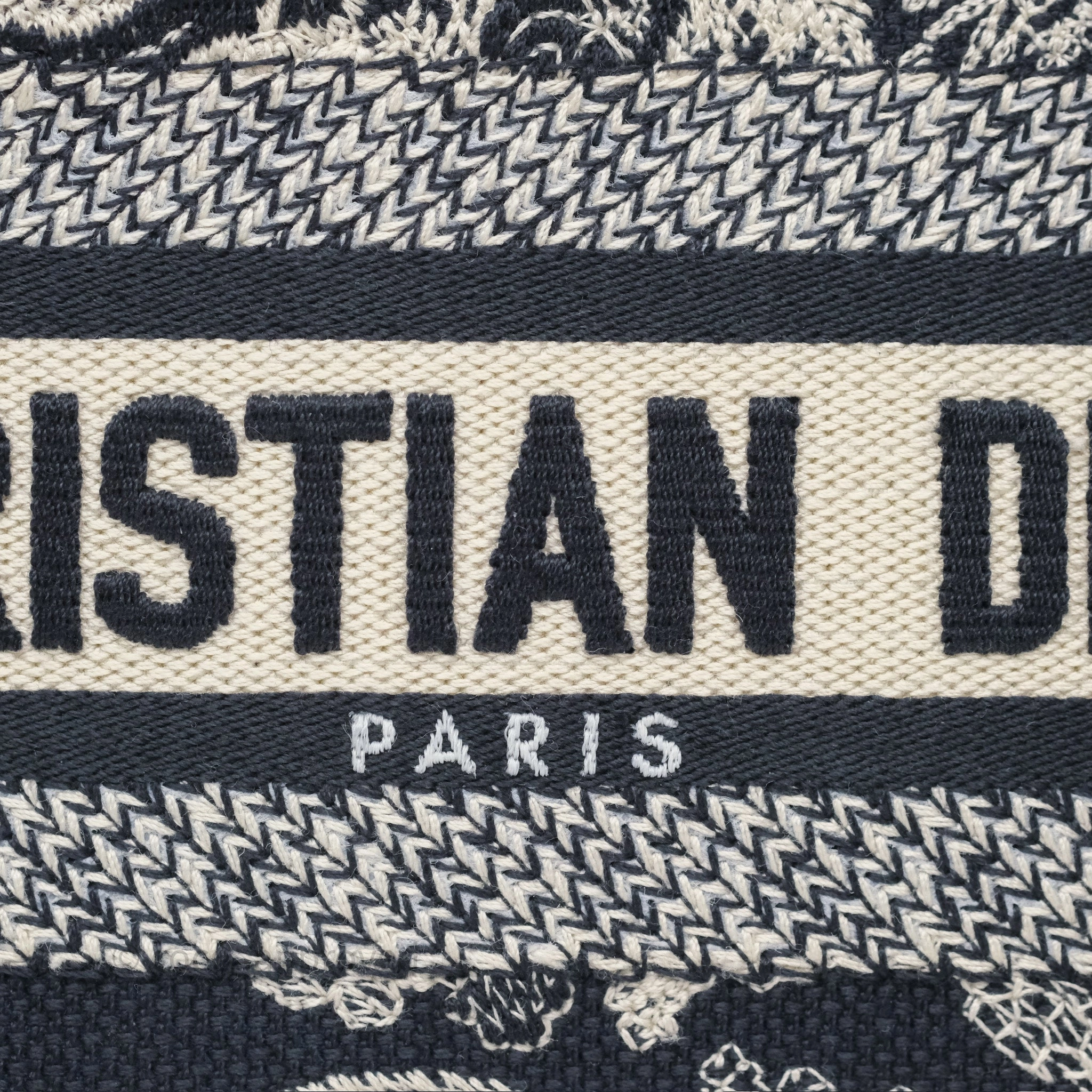 Christian Dior New Small Book Tote Embroidered Toile De Jouy Navy