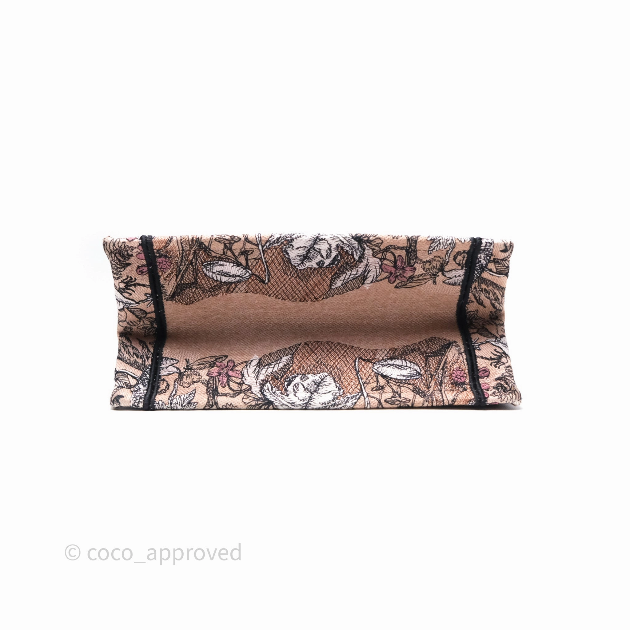 Christian Dior New Small Jardin Magique Book Tote Embroidered Power Pink Canvas