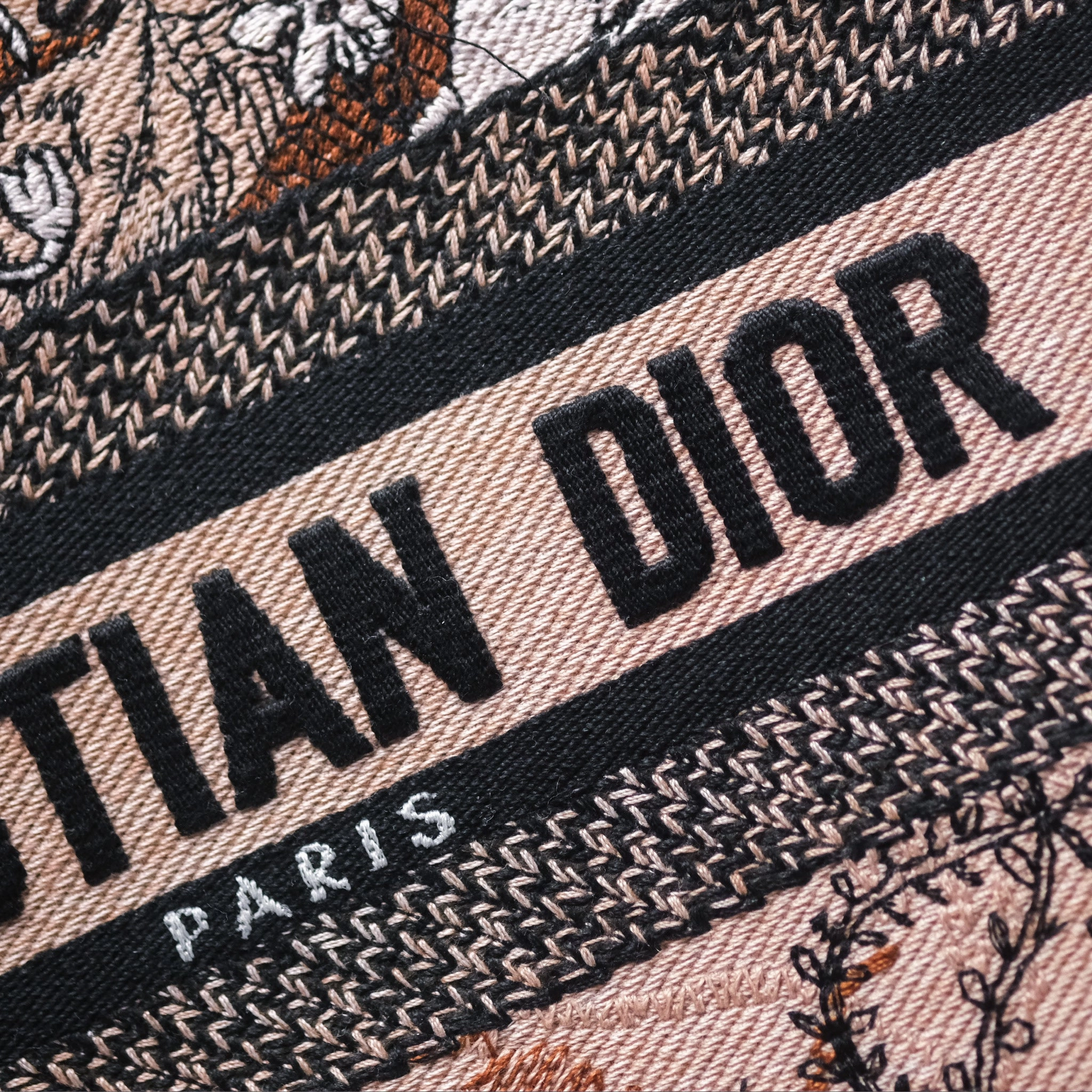 Christian Dior New Small Jardin Magique Book Tote Embroidered Power Pink Canvas