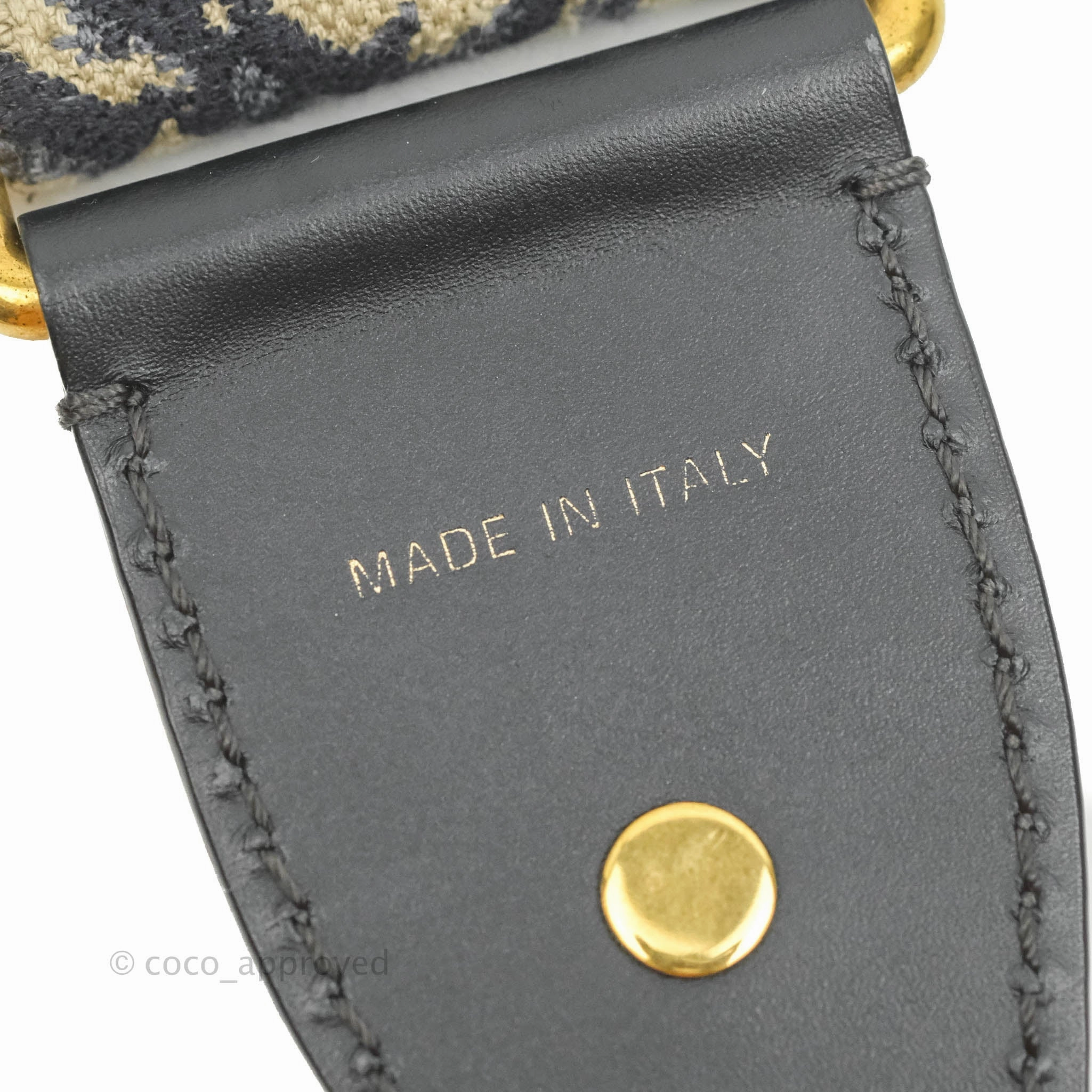 Christian Dior Oblique Small DiorAddict Flap Bag Navy Blue Aged Gold Hardware