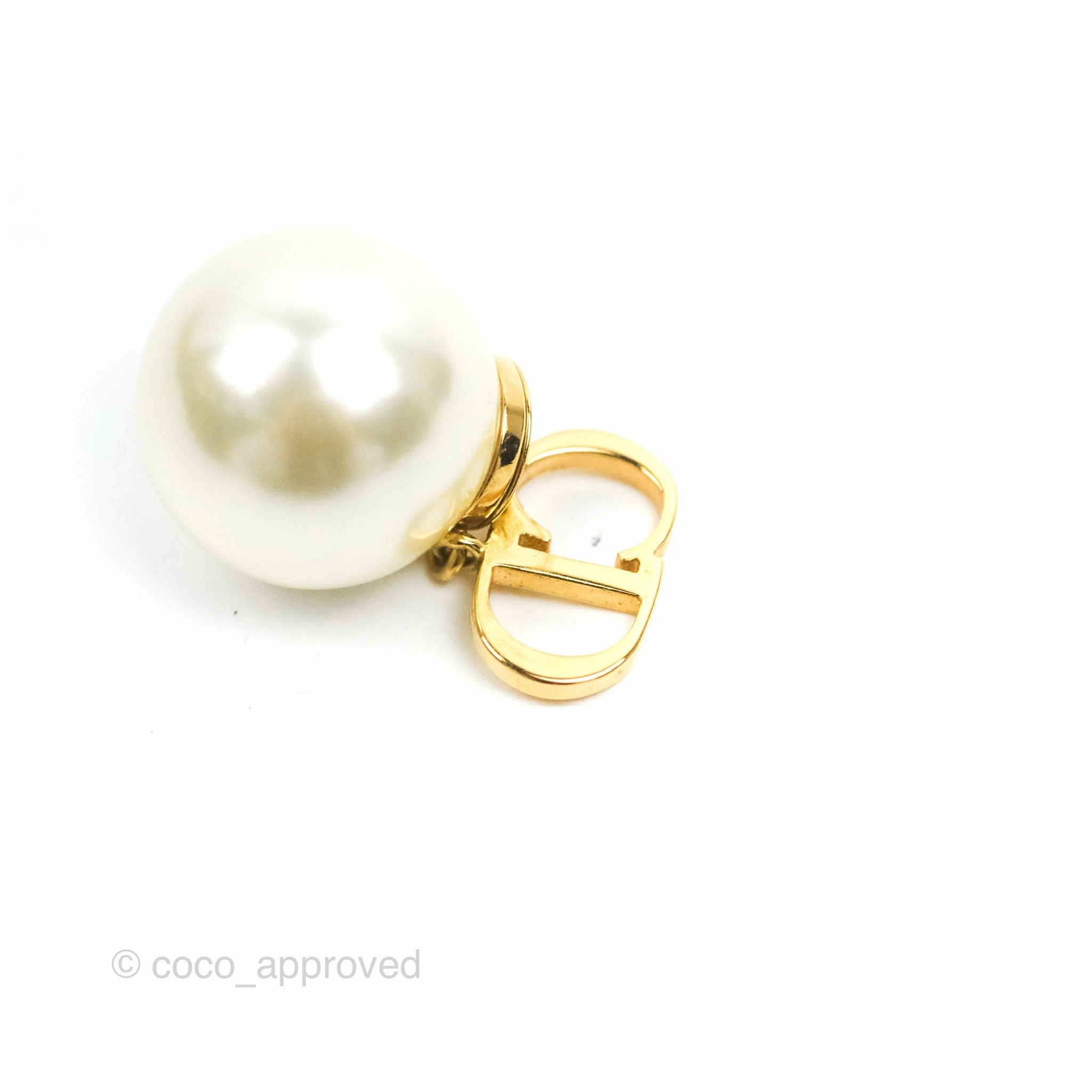 Christian Dior Pearl Tribales 'CD' & Star Drop Earrings Gold Tone