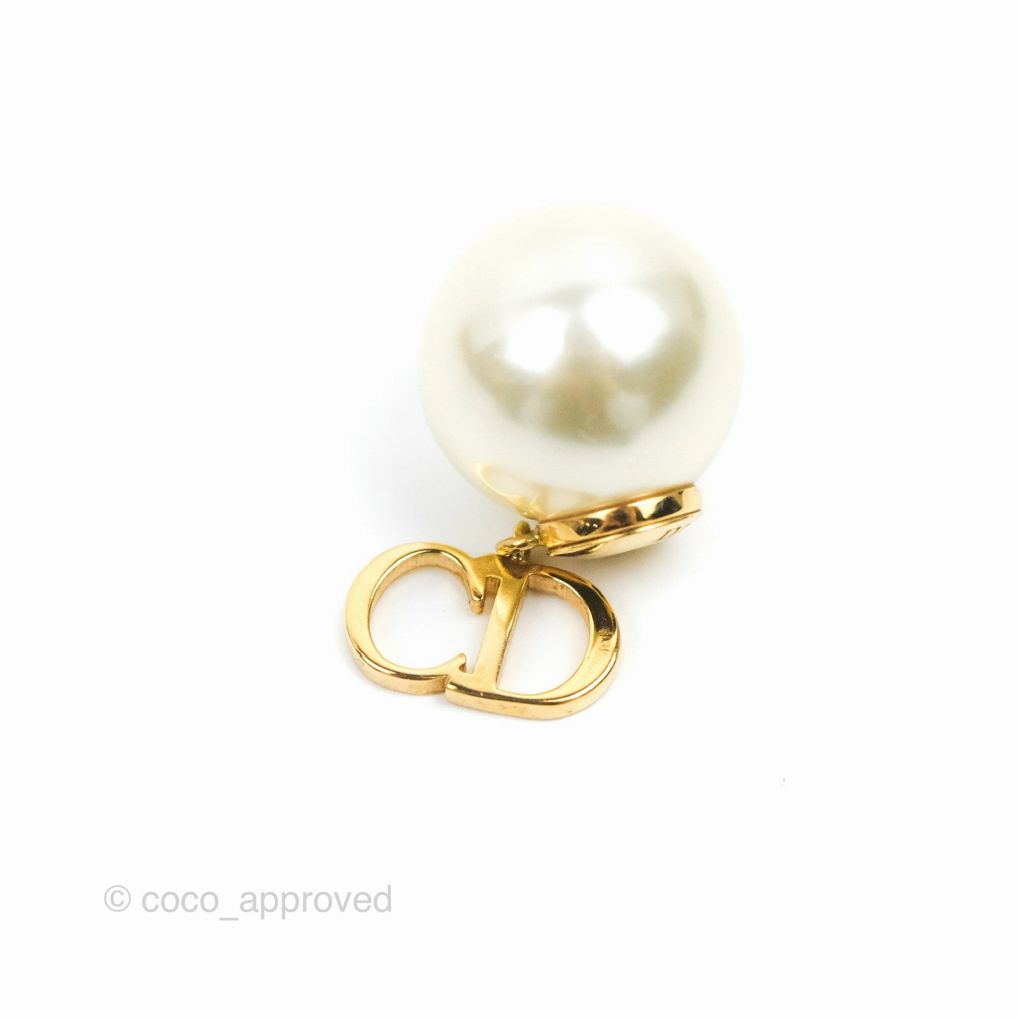 Christian Dior Pearl Tribales 'CD' & Star Drop Earrings Gold Tone