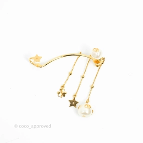 Christian Dior Perles De Dsir Ladies Yellow Gold Long Drop Single Detachable Earring