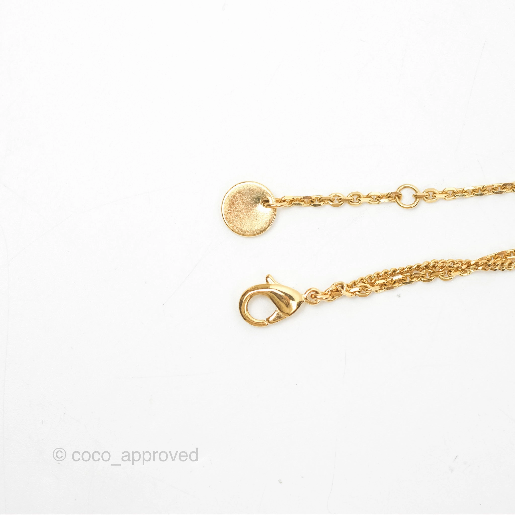 Christian Dior Petit CD Double Necklace Crystals Gold Tone