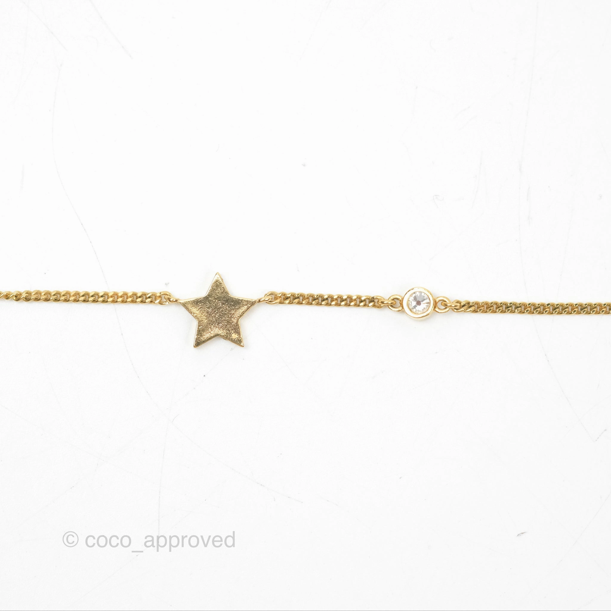 Christian Dior Petit CD Double Necklace Crystals Gold Tone