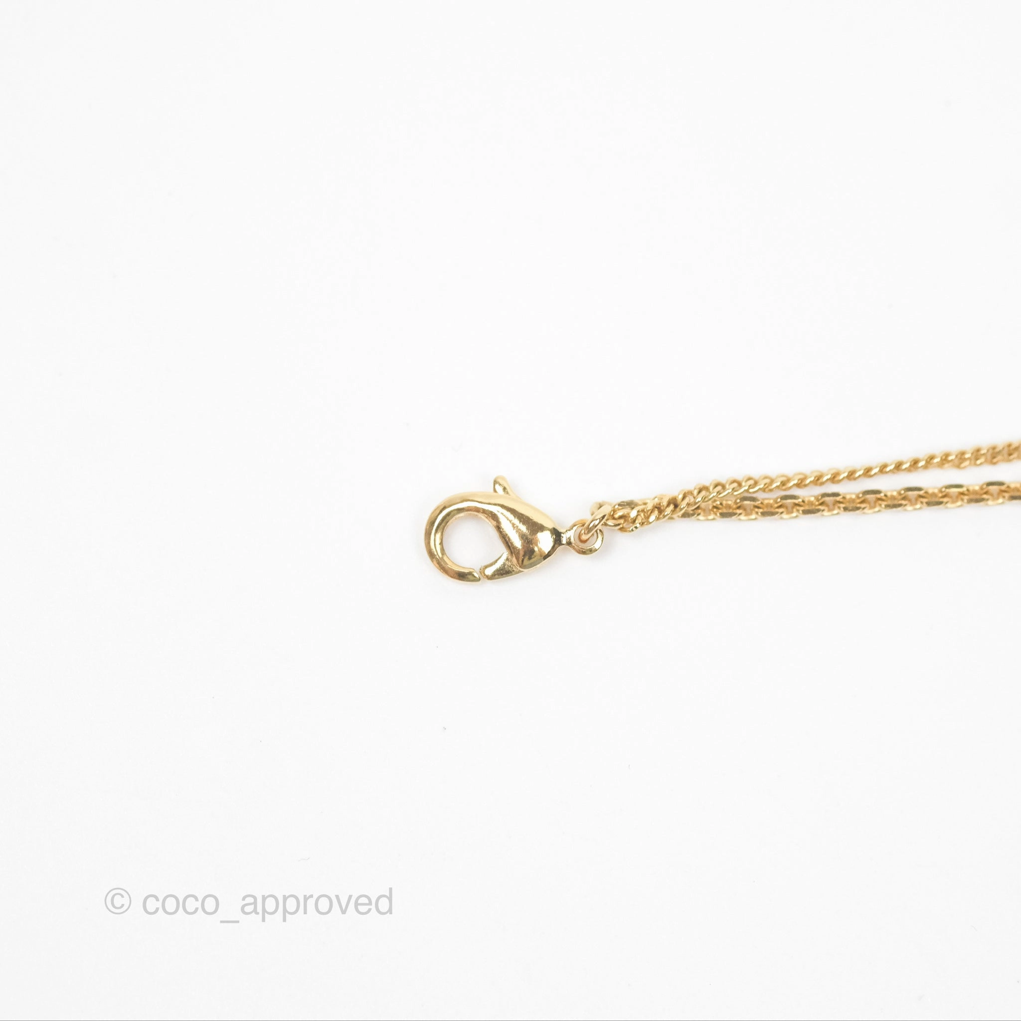 Christian Dior Petit CD Double Necklace Crystals Gold Tone