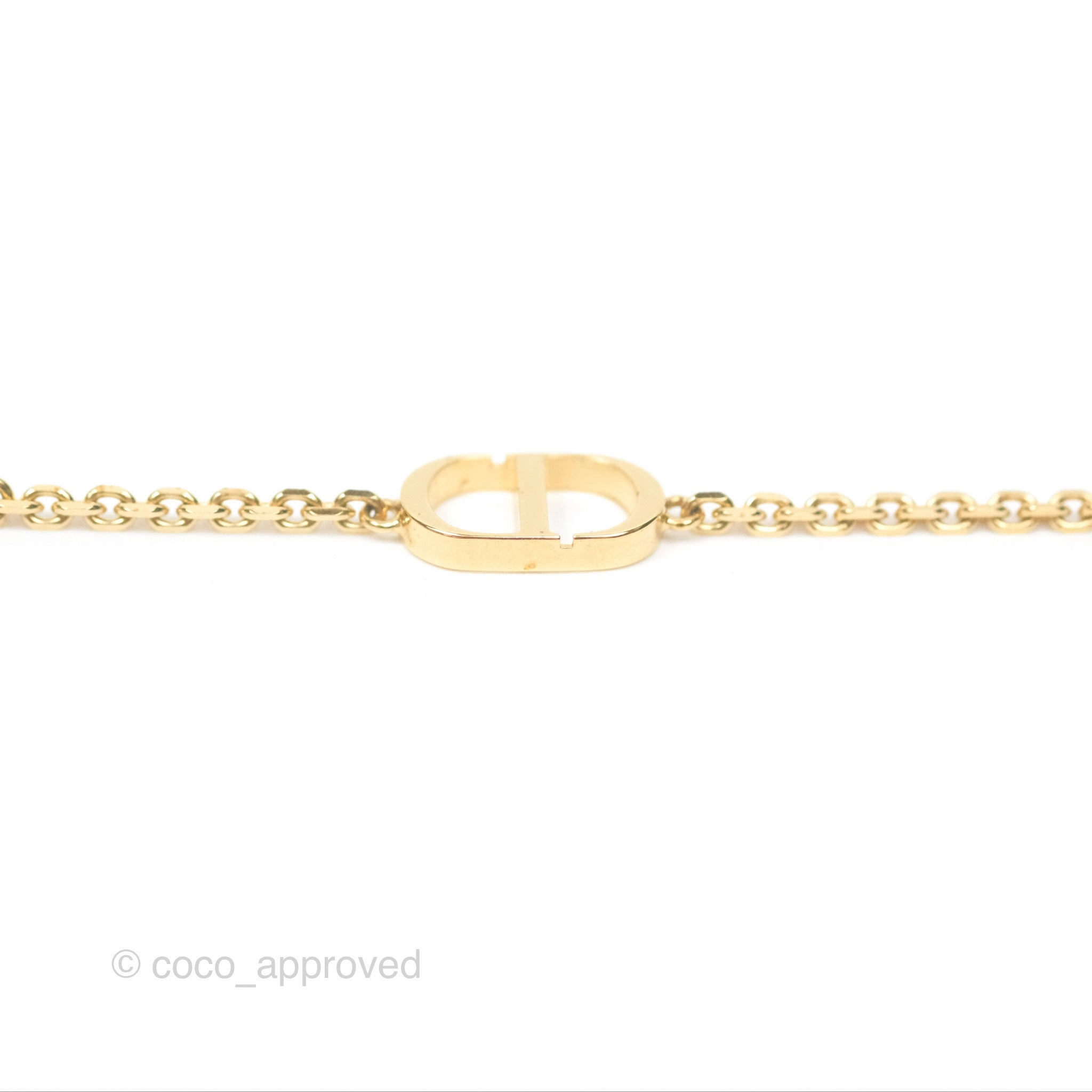 Christian Dior Petit CD Double Necklace Crystals Gold Tone