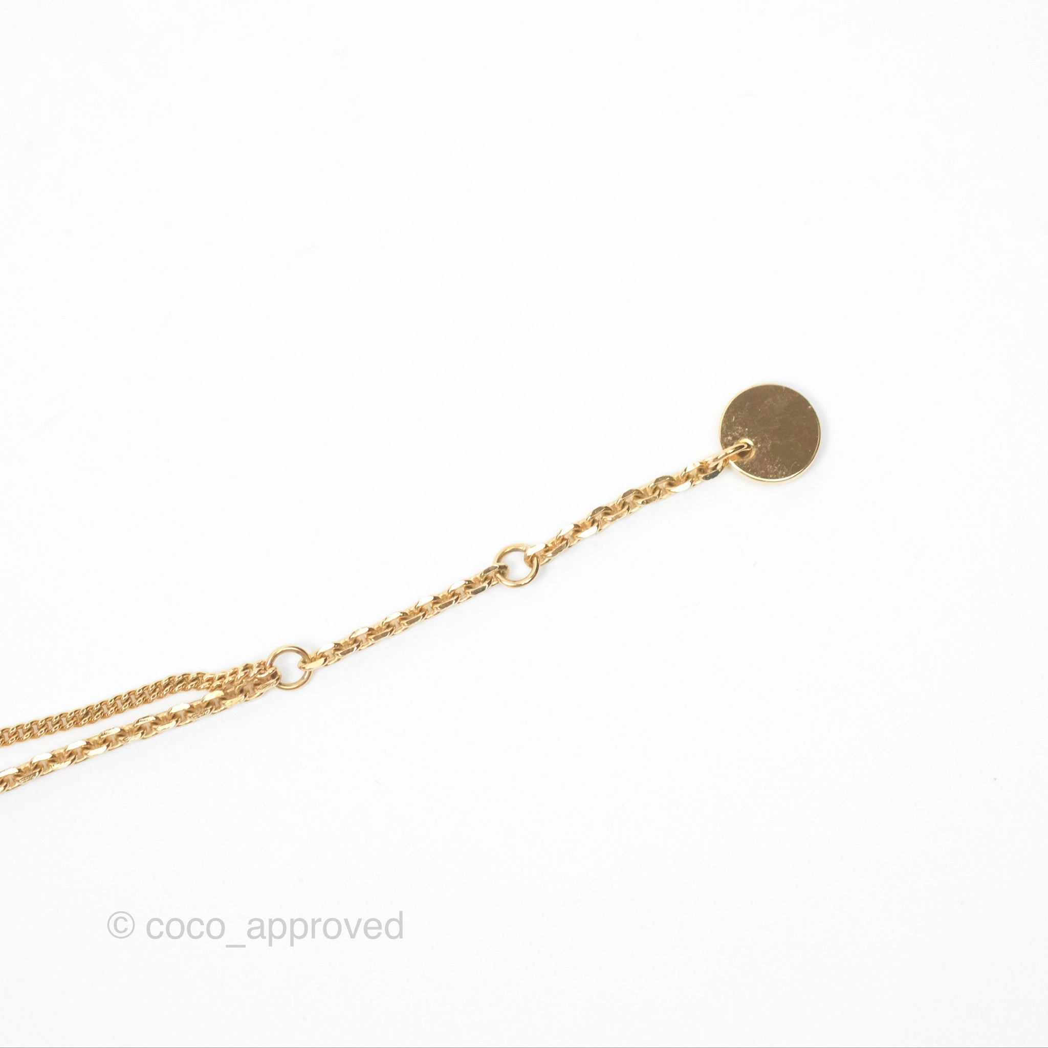 Christian Dior Petit CD Double Necklace Crystals Gold Tone