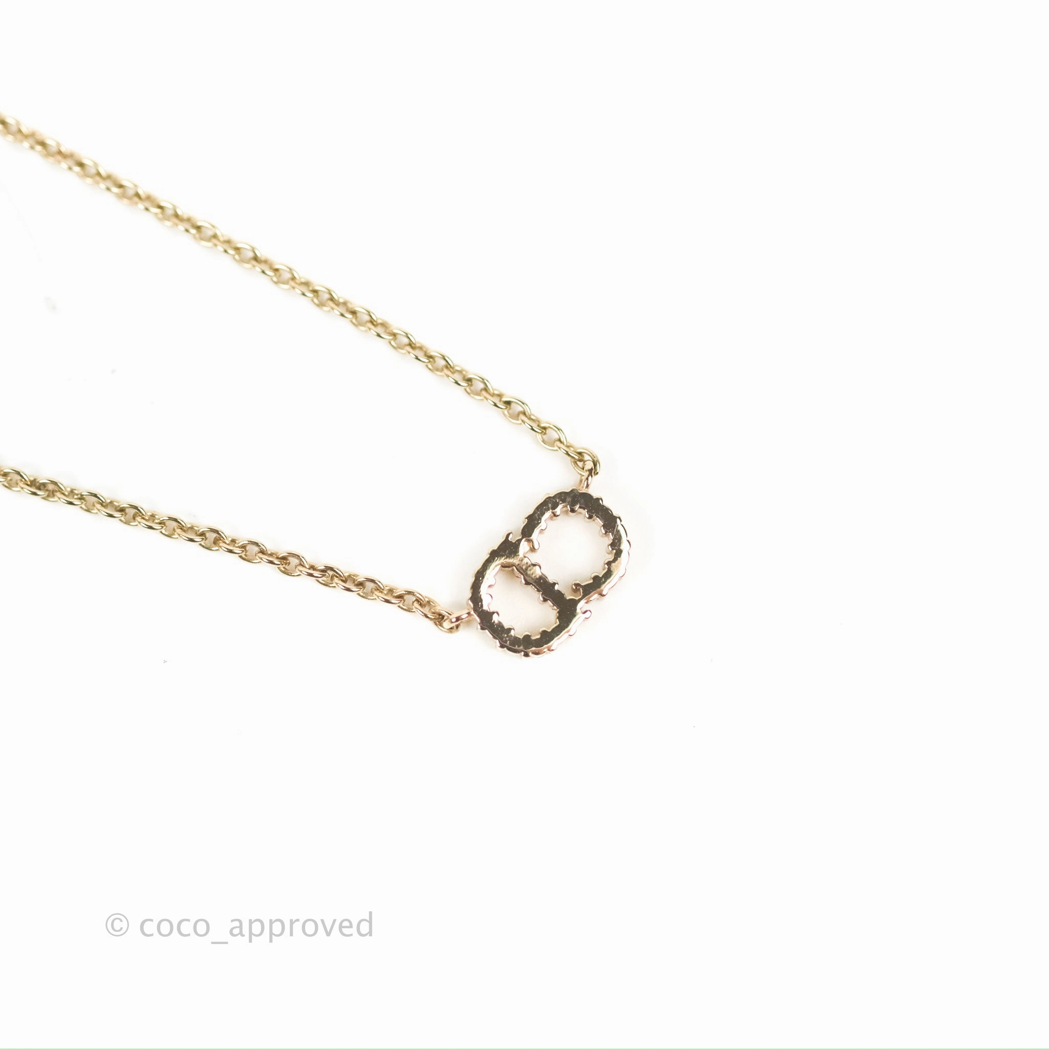 Christian Dior Petit CD Necklace Gold Tone