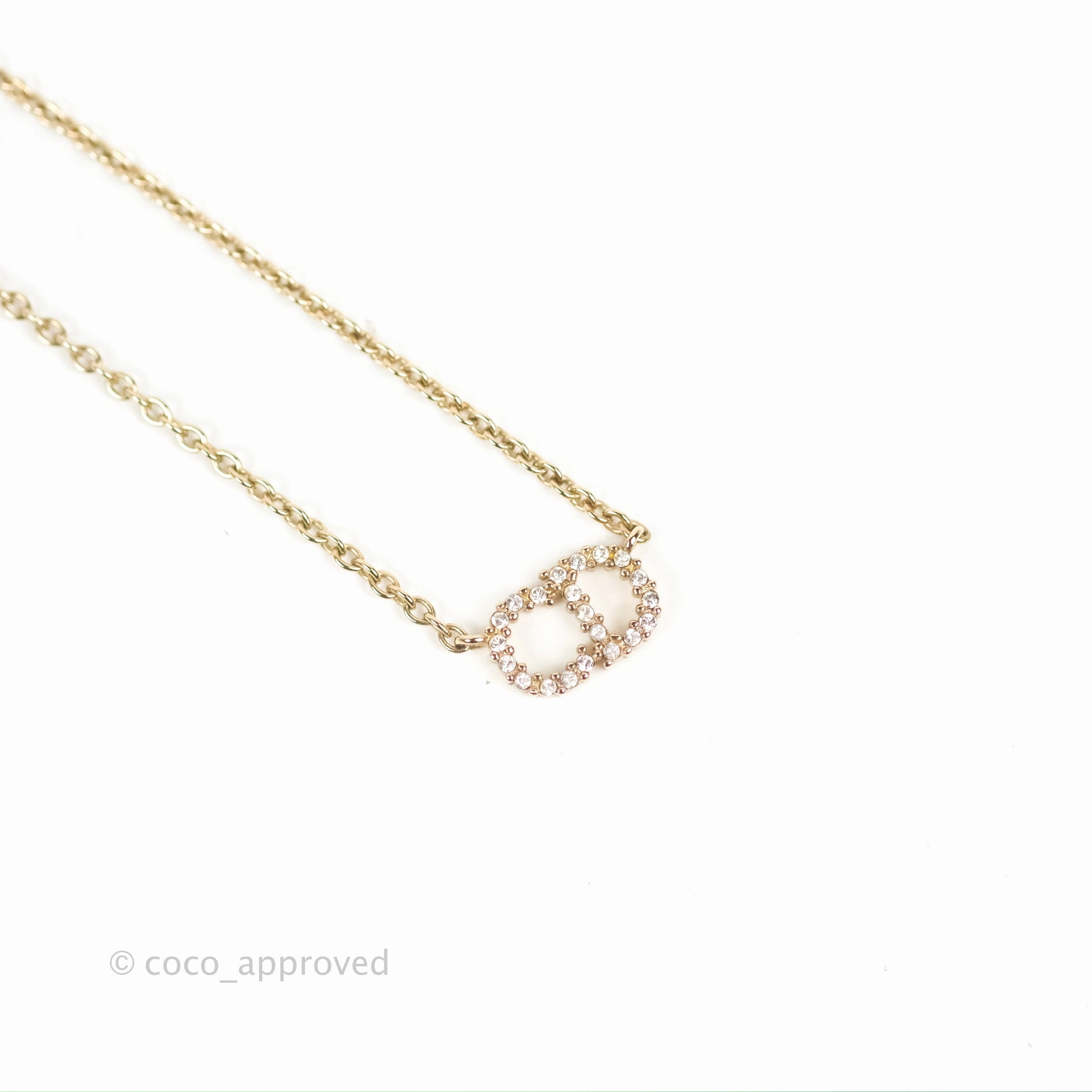 Christian Dior Petit CD Necklace Gold Tone