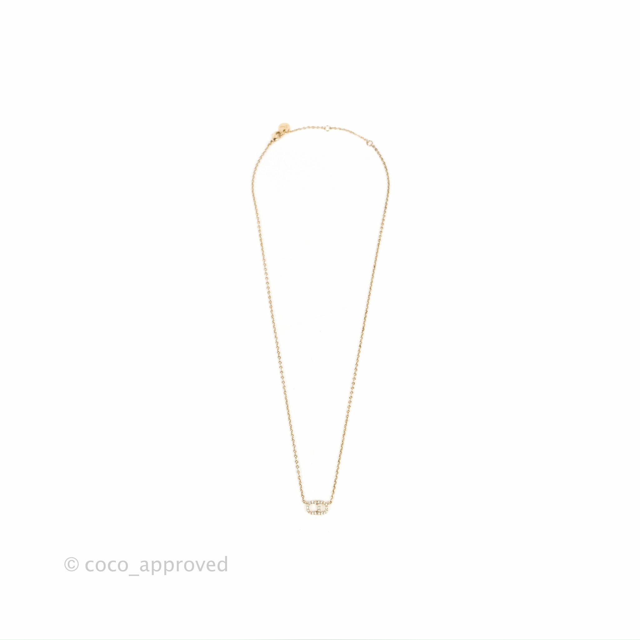 Christian Dior Petit CD Necklace Gold Tone