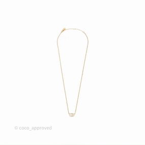 Christian Dior Petit CD Necklace Gold Tone