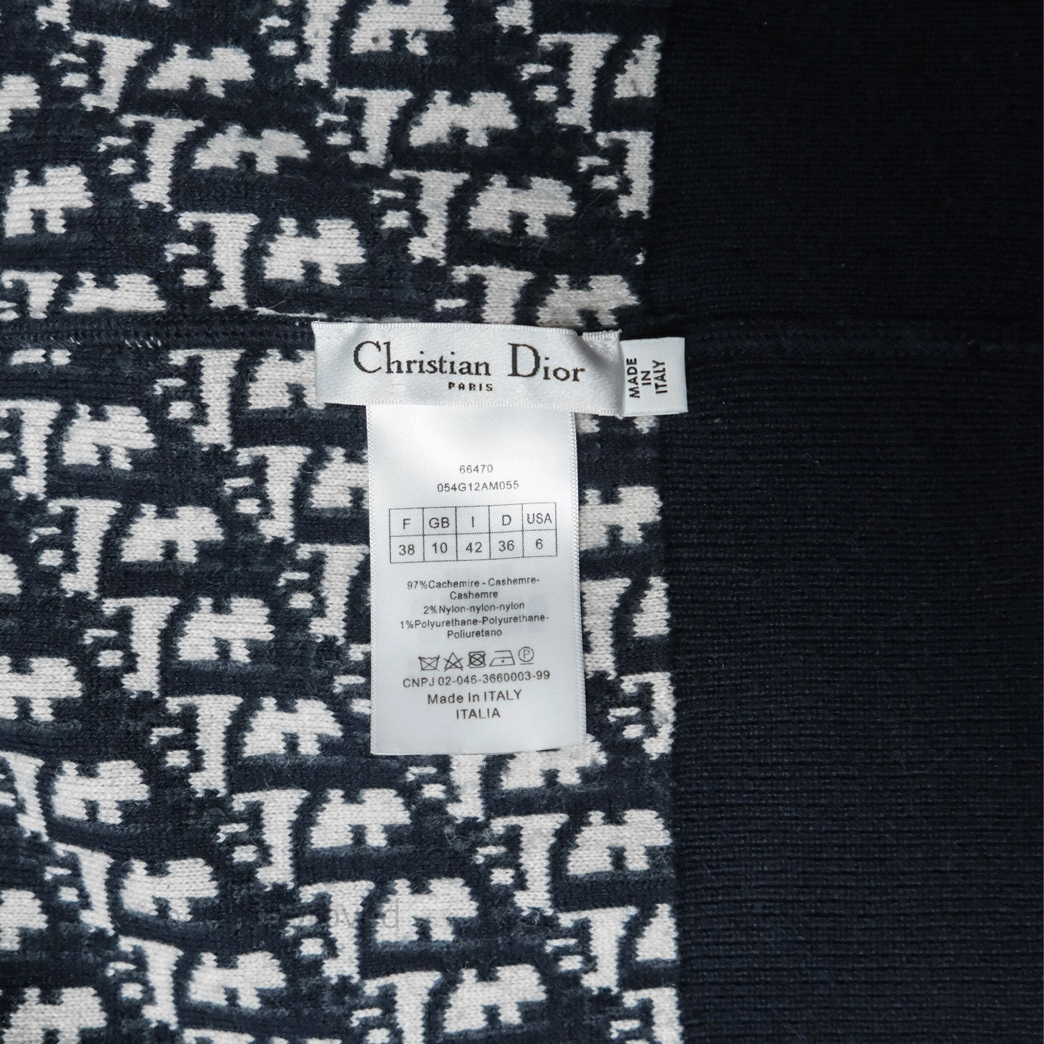 Christian Dior Reversible Zipped Cardigan with Hood Blue Cashmere-Blend Knit Size 38