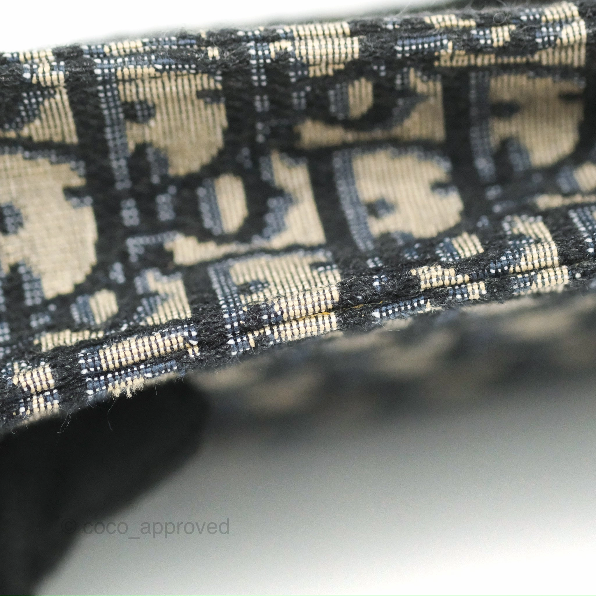 Christian Dior Saddle Chain Pouch Navy Oblique Jacquard